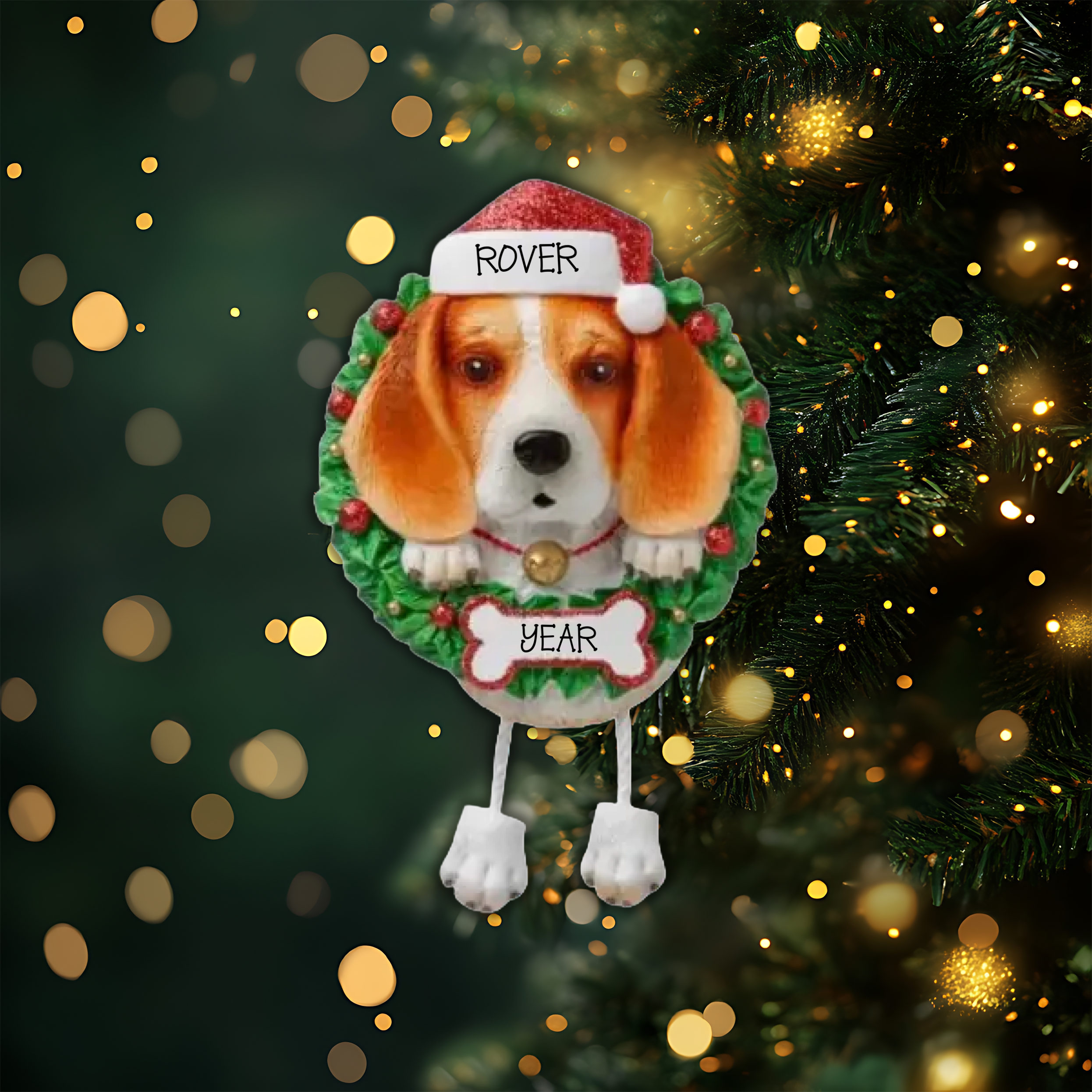 Beagle Personalized Christmas Ornament