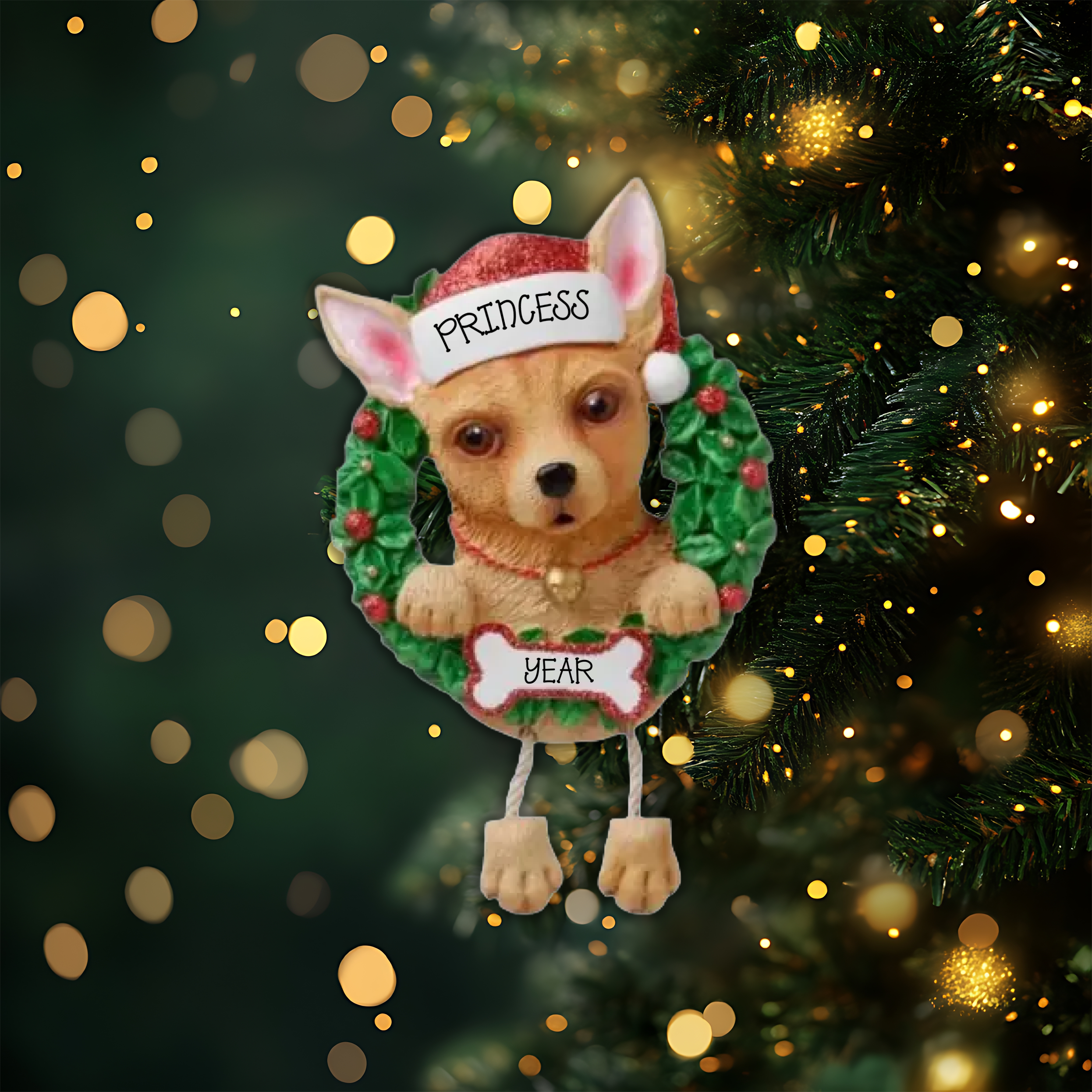 Chihuahua Personalized Christmas Ornament