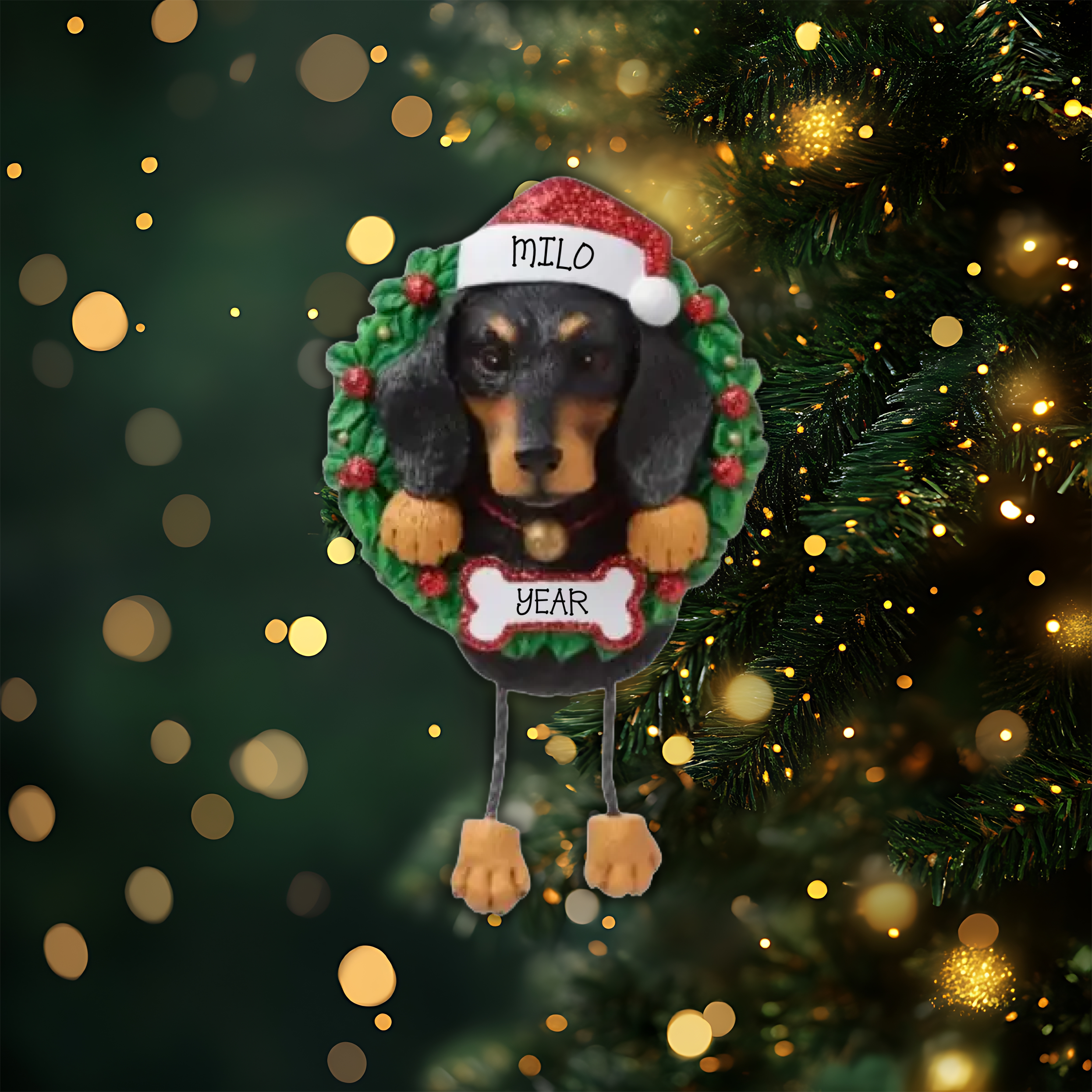 Dachshund Personalized Christmas Ornament