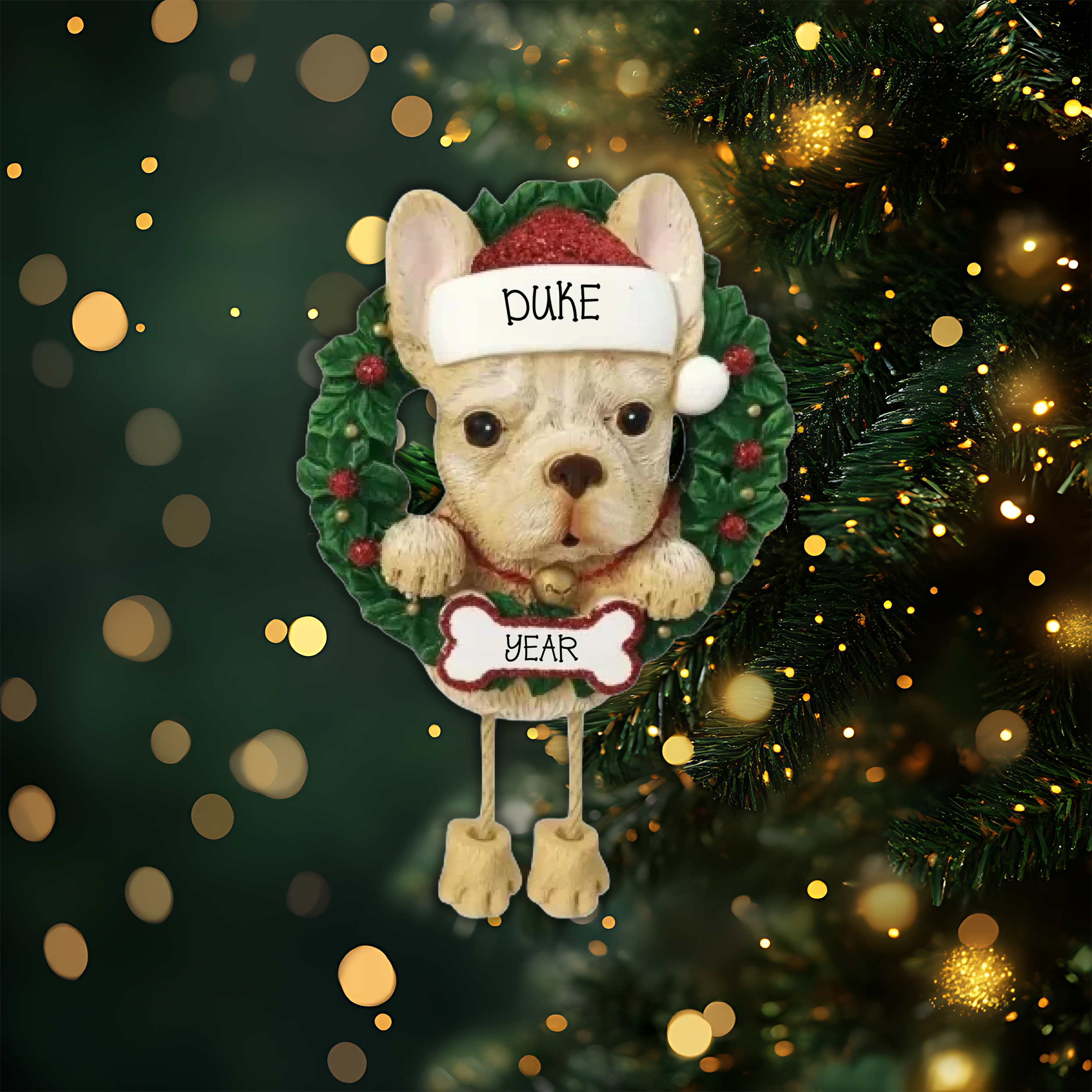 French Bulldog Personalized Christmas Ornament