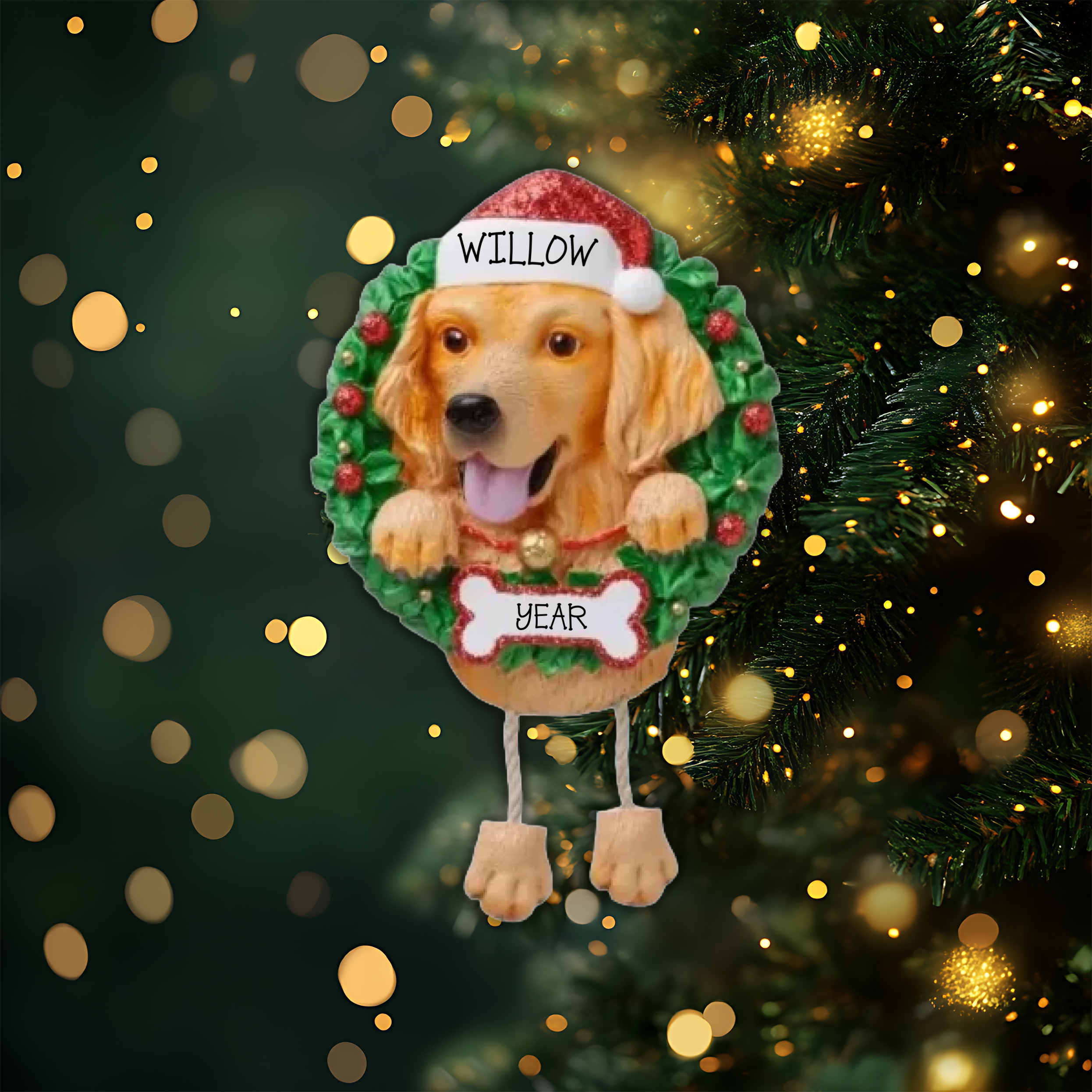 Golden Retriever Personalized Christmas Ornament