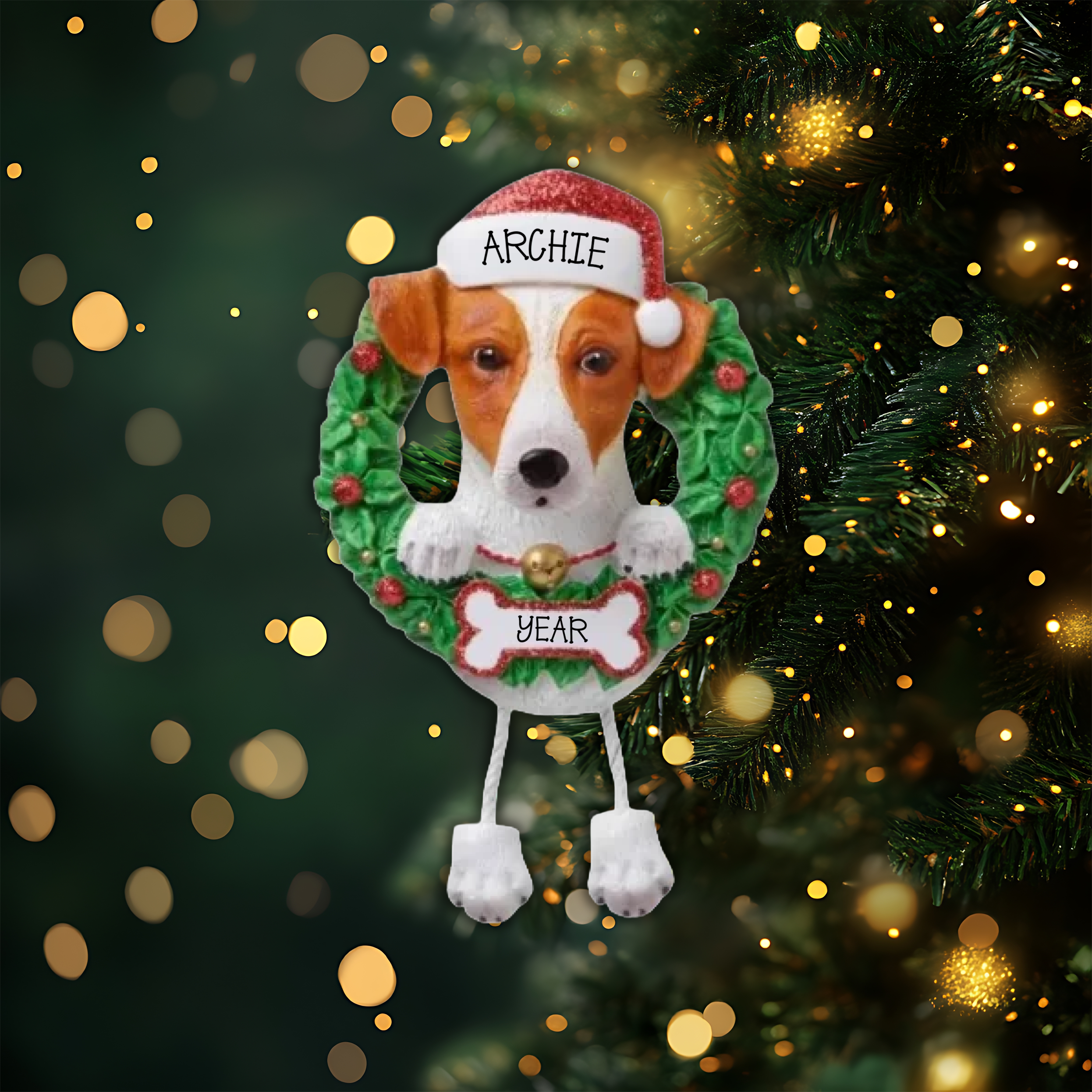 Jack Russell Personalized Christmas Ornament