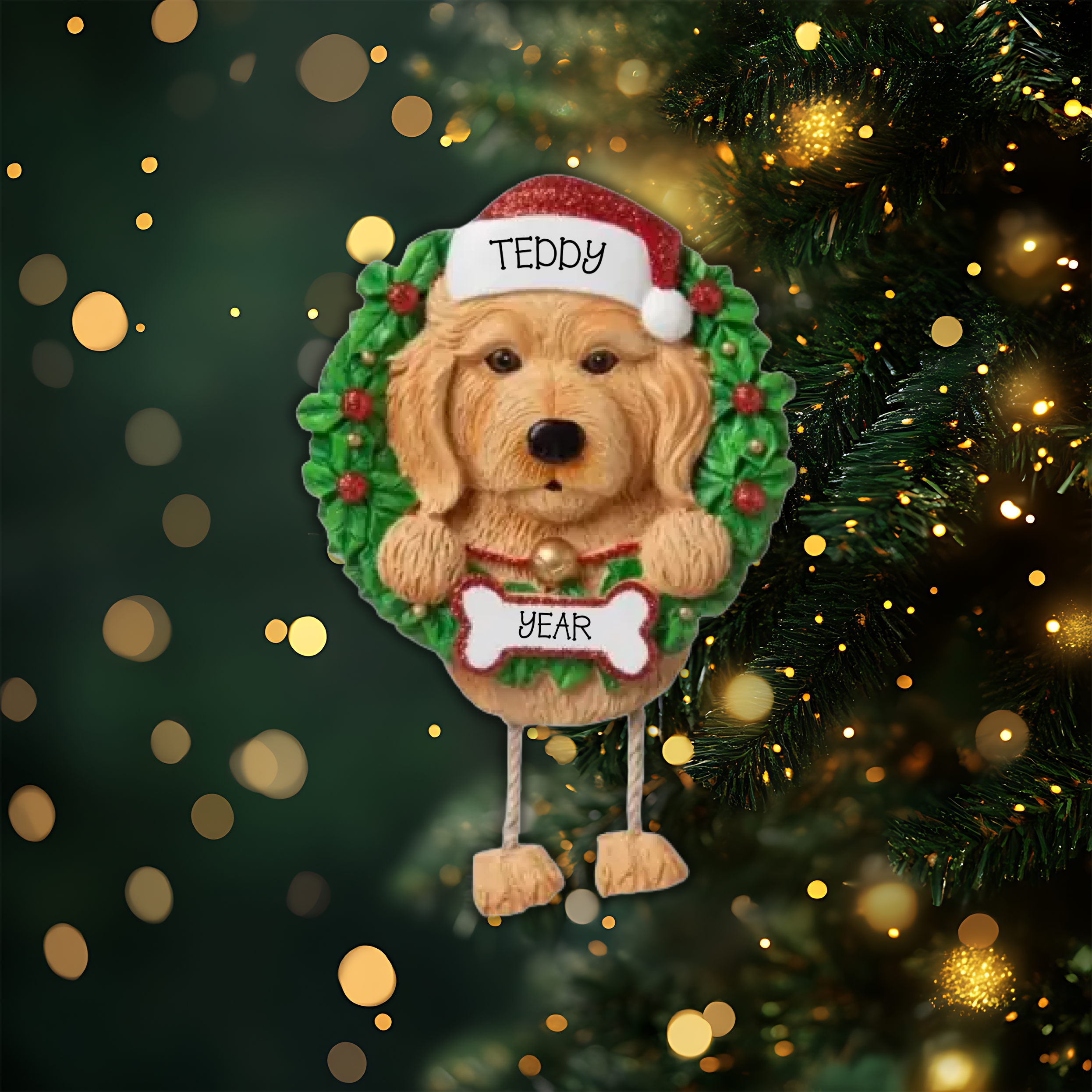 Labradoodle Personalized Christmas Ornament