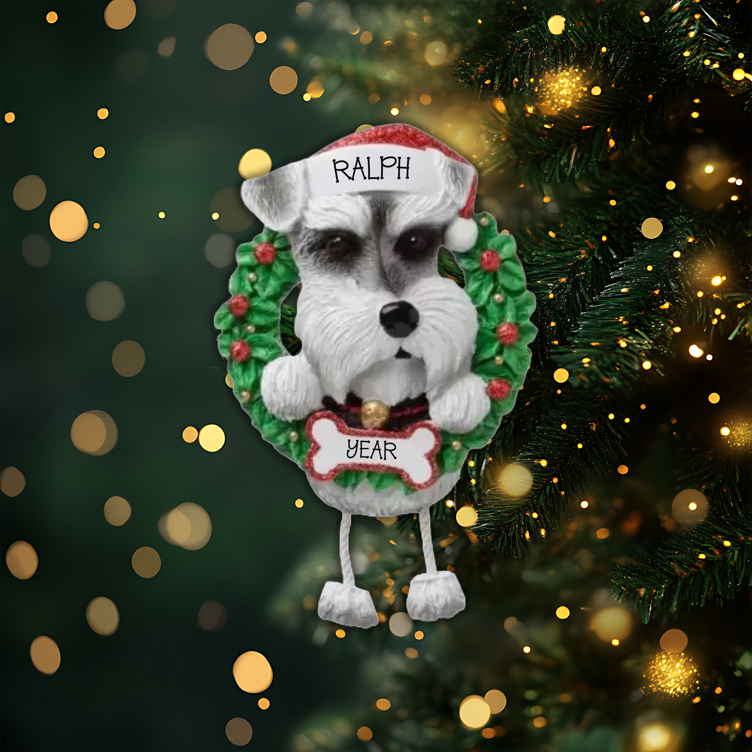 Schnauzer Personalized Christmas Ornament