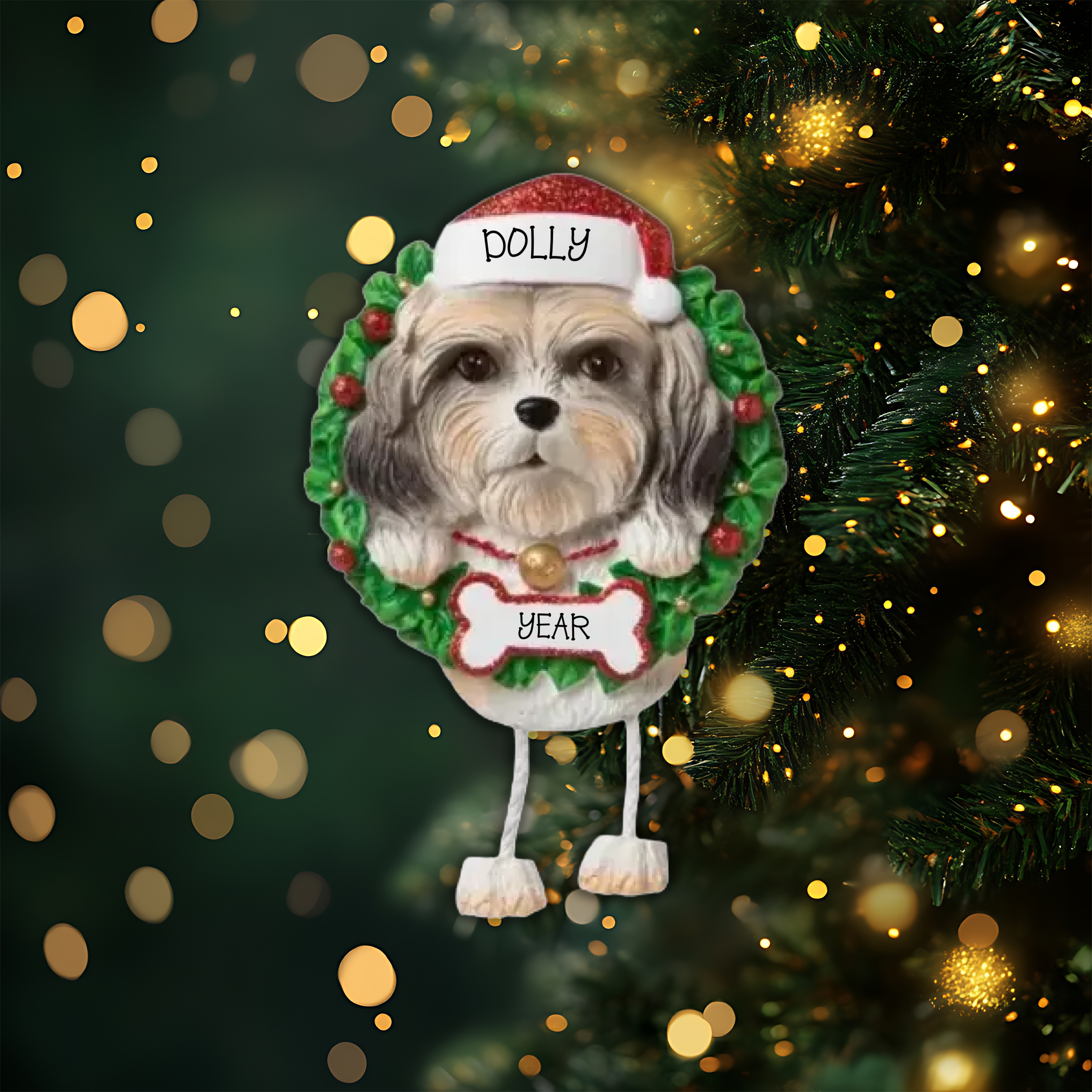 Shih Tzu Personalized Christmas Ornament