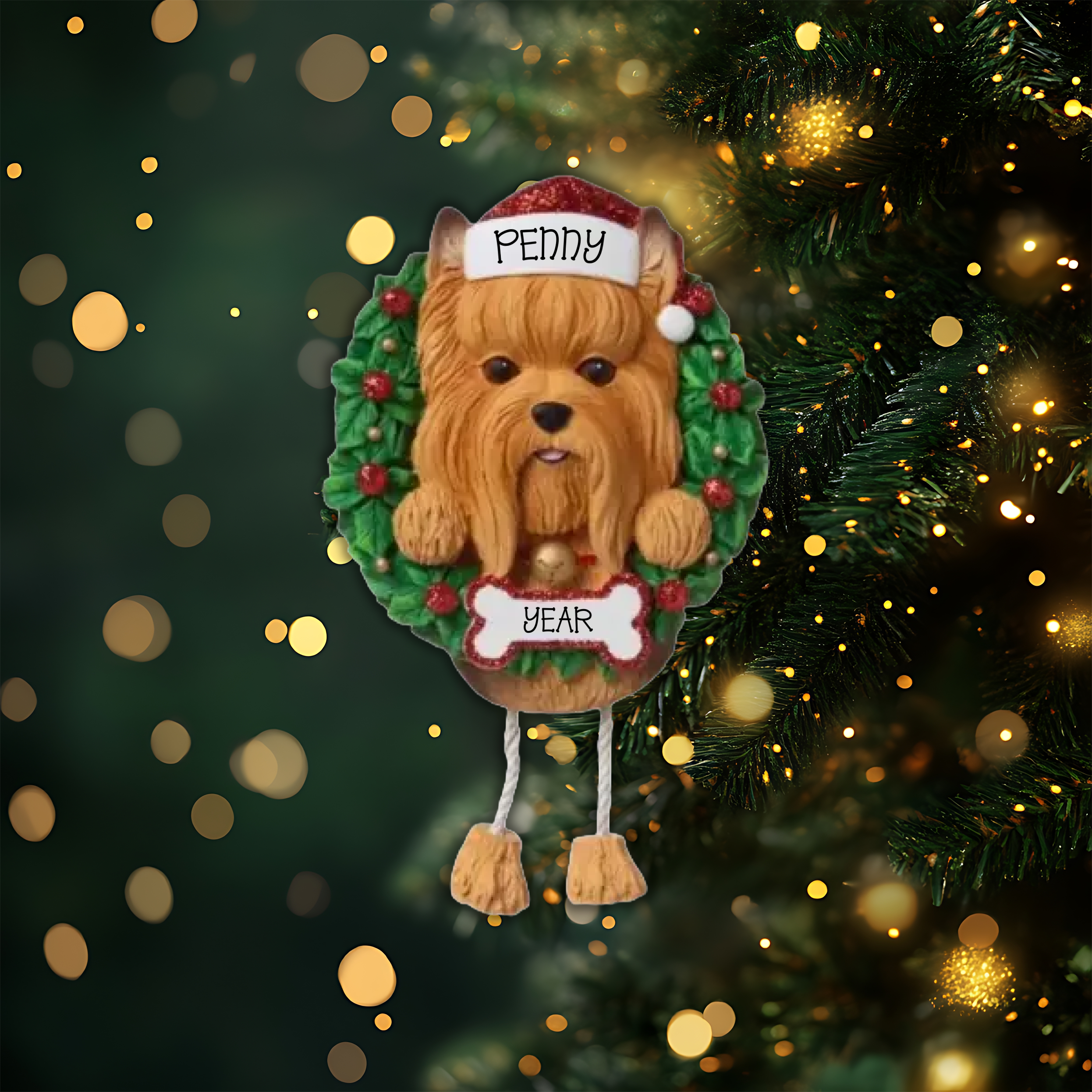 Yorkie Personalized Christmas Ornament