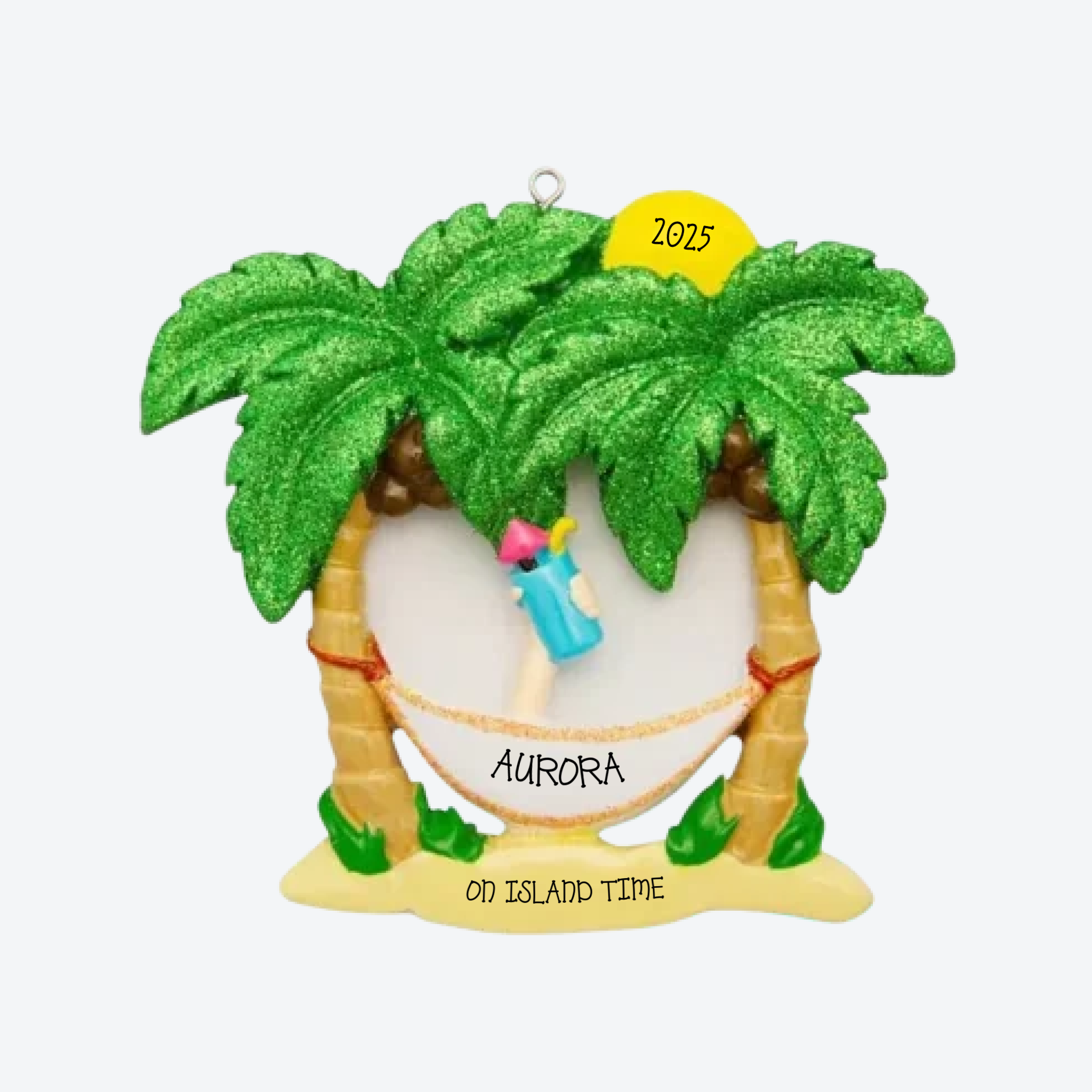 Beach Hammock Personalized Christmas Ornament