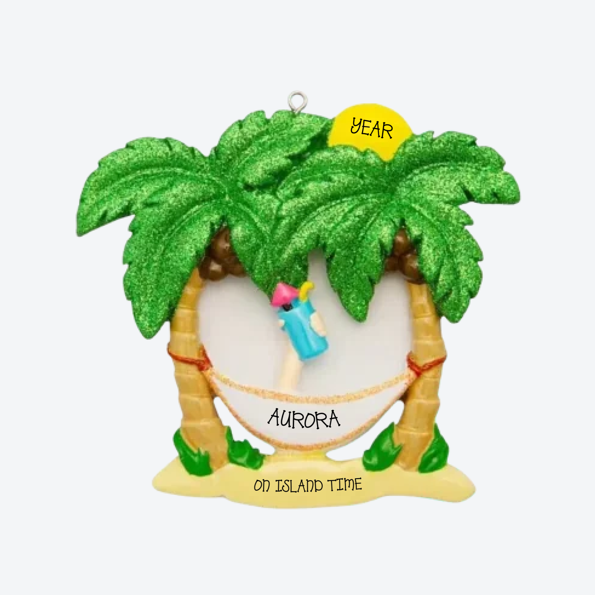 Beach Hammock Personalized Christmas Ornament