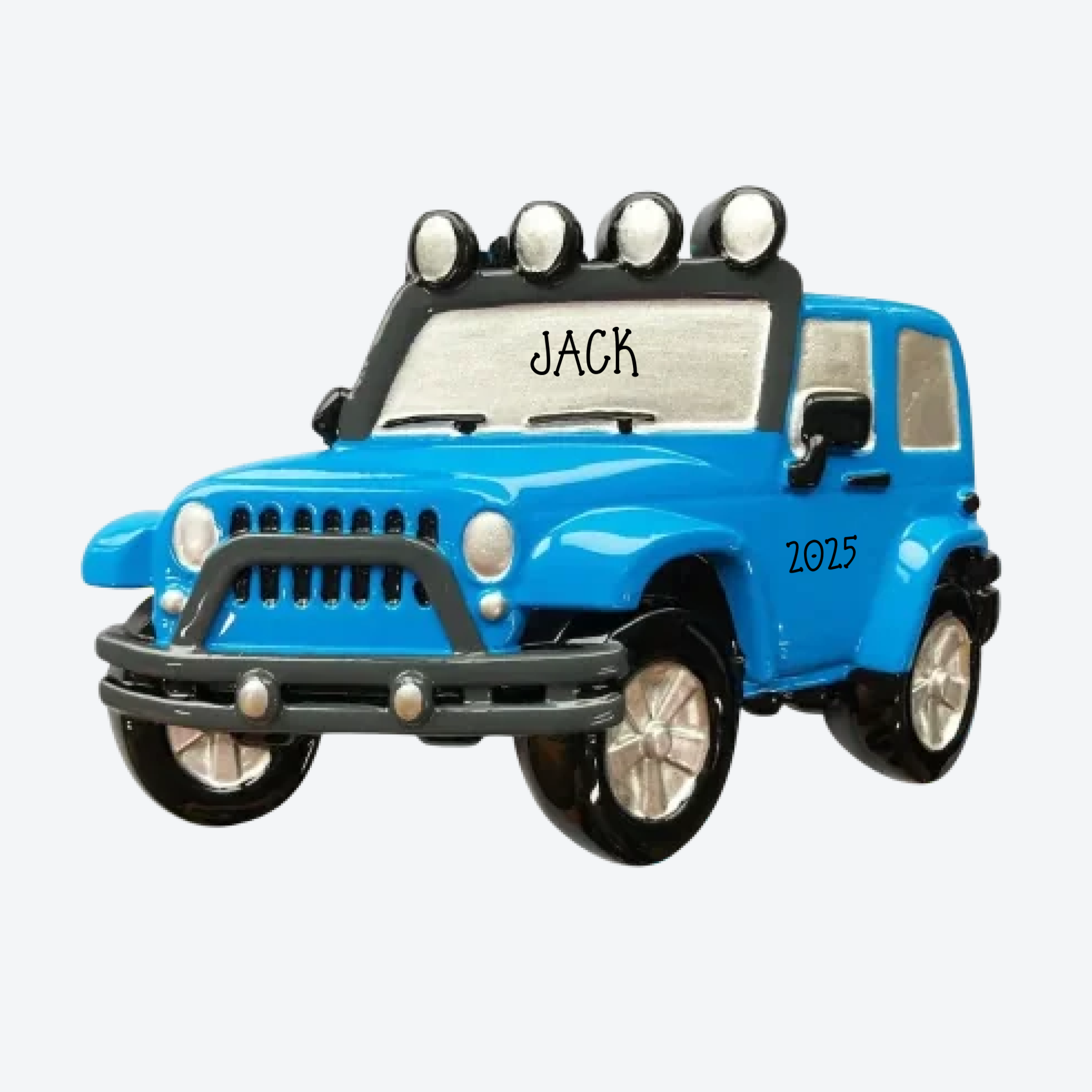 Off Road Vehicle Personalized Christmas Ornament Blue