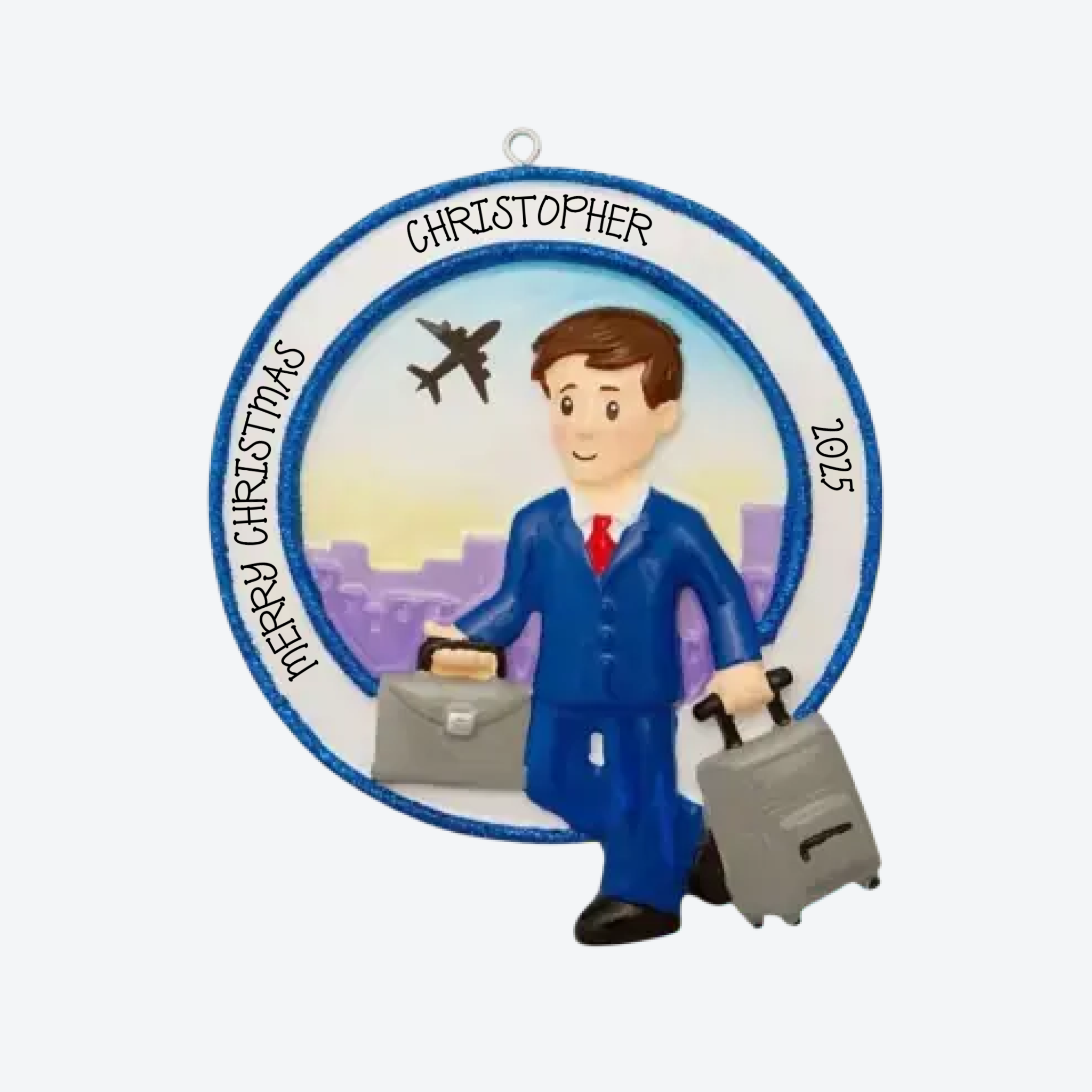 Business Travel Male Personalized Ornament