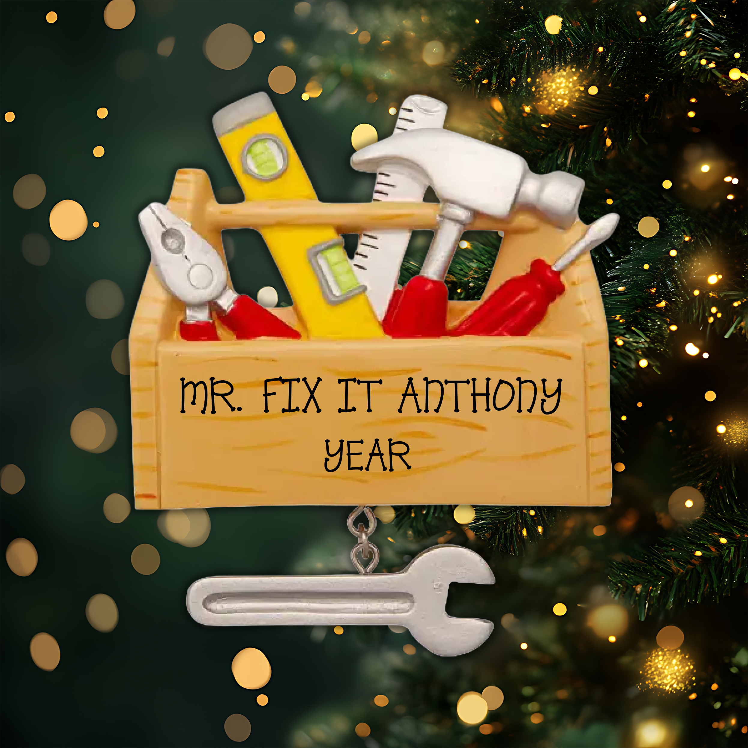 Tool Chest Personalized Christmas Ornament