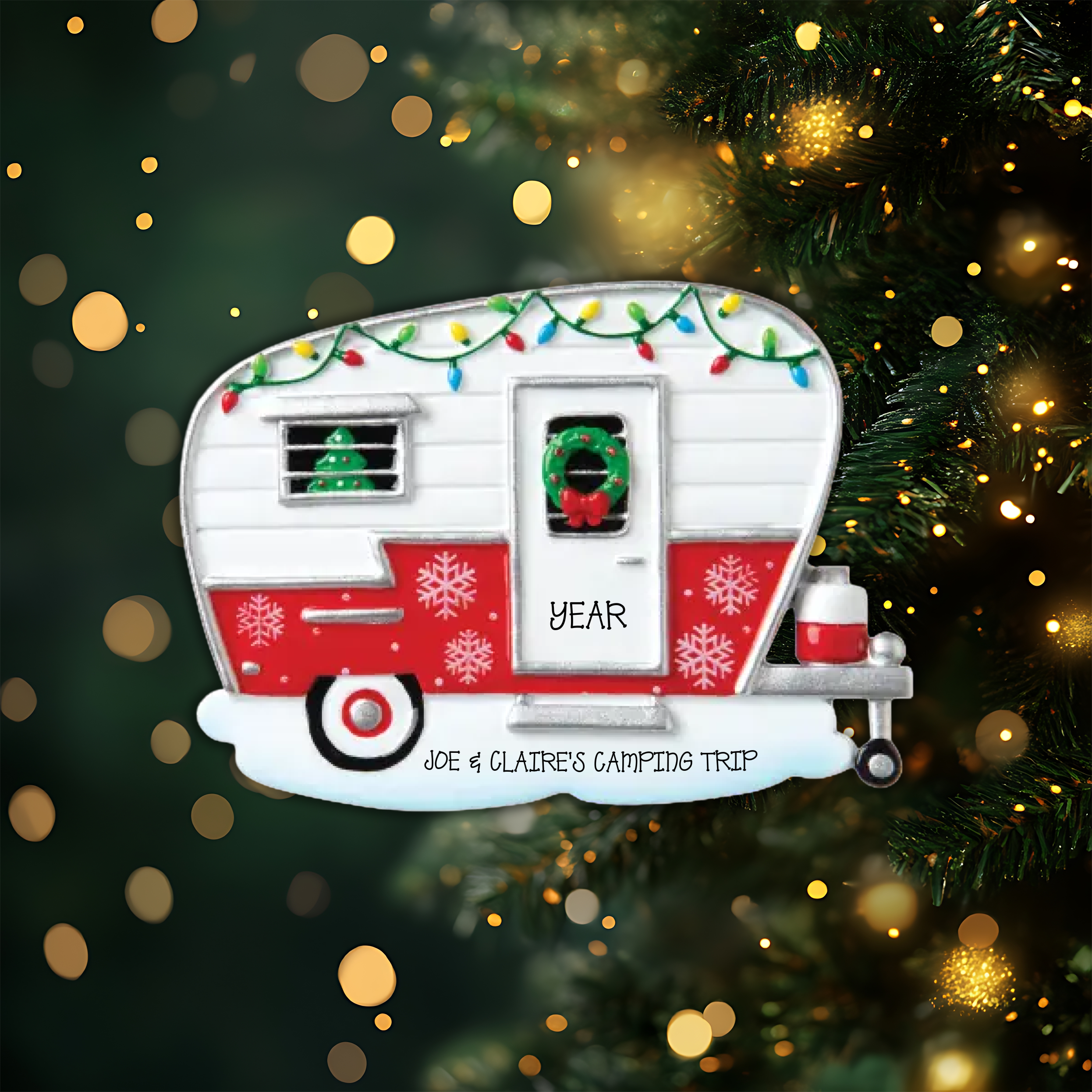 Camper Personalized Christmas Ornament