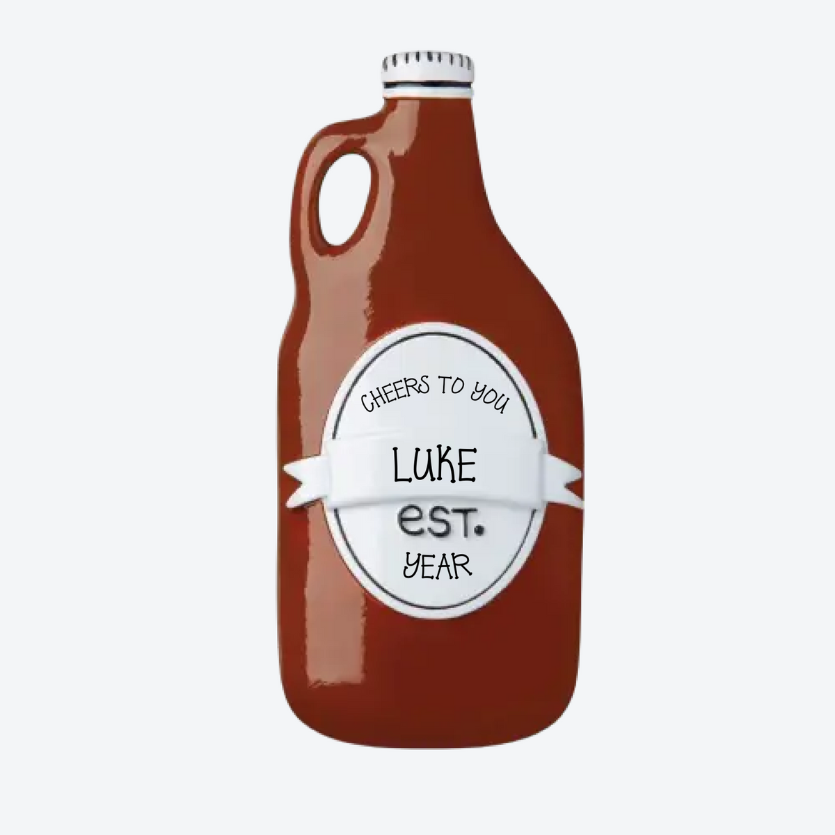Beer Growler Personalized Christmas Ornament