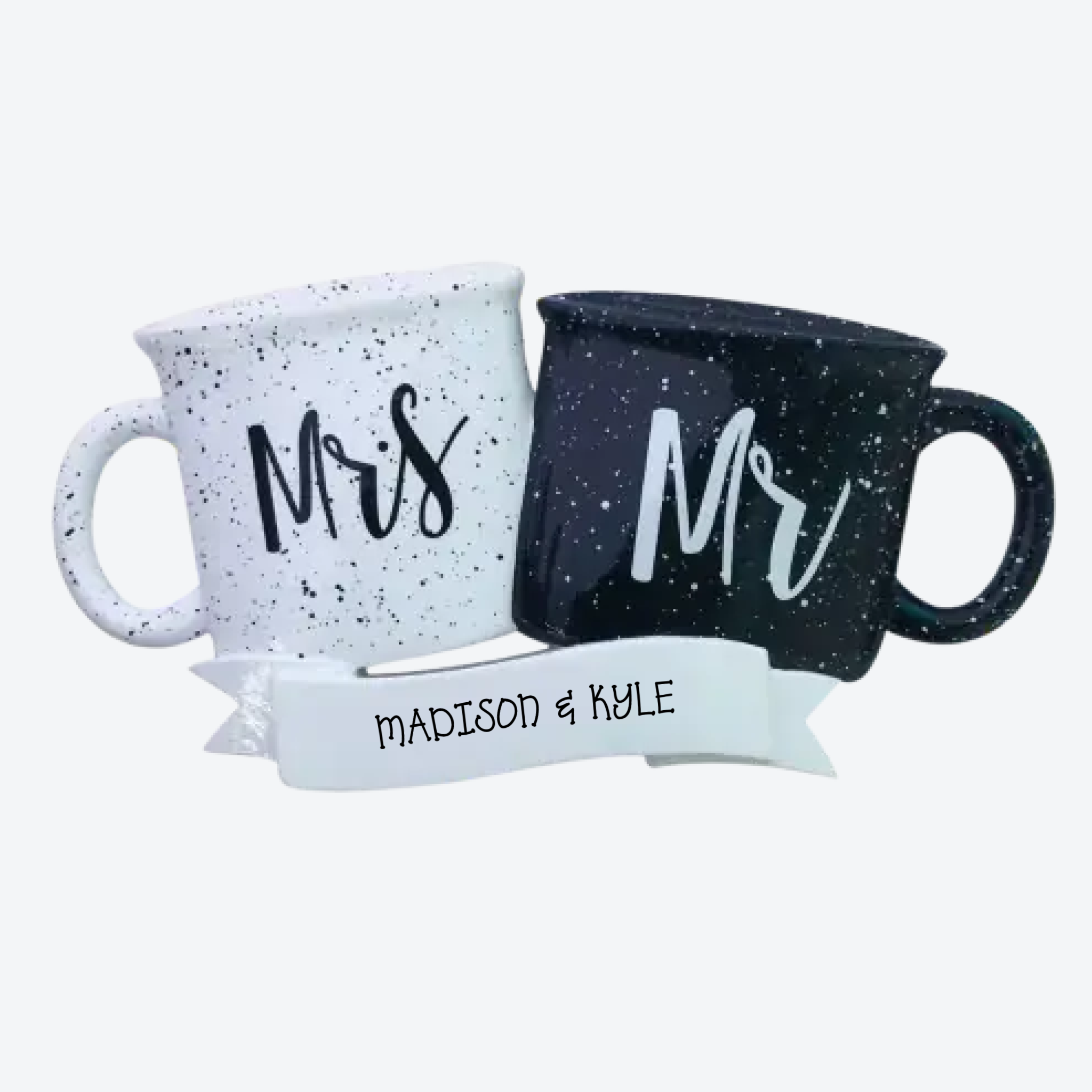 Mr and Mrs Mugs Assortment Personalized Christmas Ornament