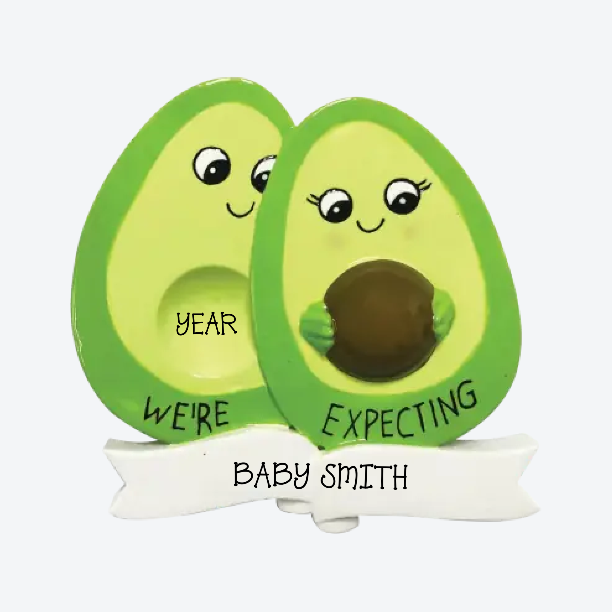 Avocado Family Expecting Personalized Christmas Ornament