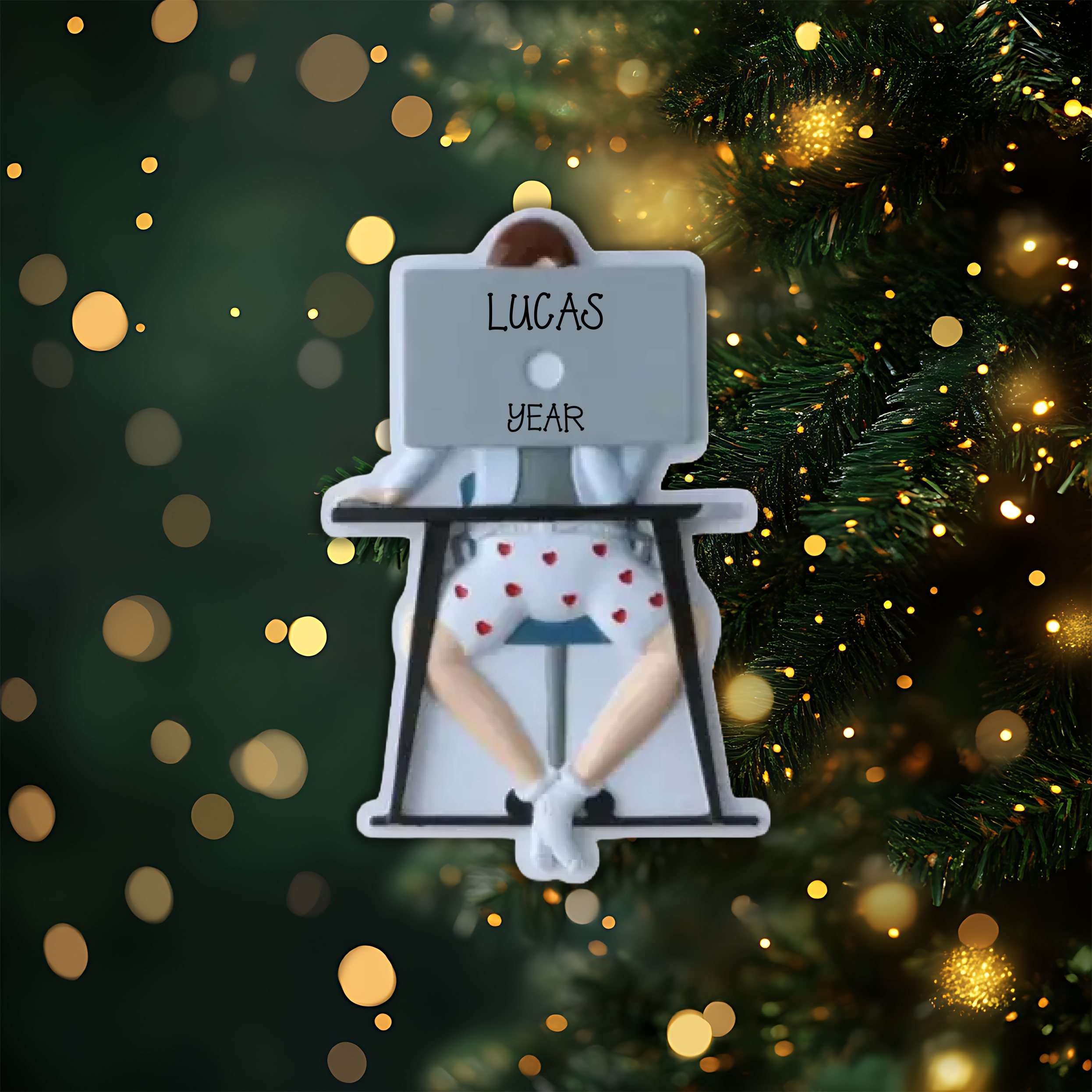 Zoom Call Male Personalized Christmas Ornament