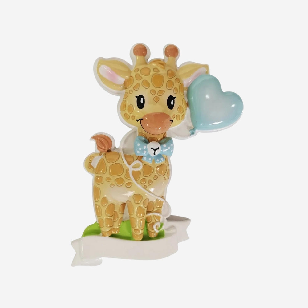 Giraffe Blue Personalized Christmas Ornament
