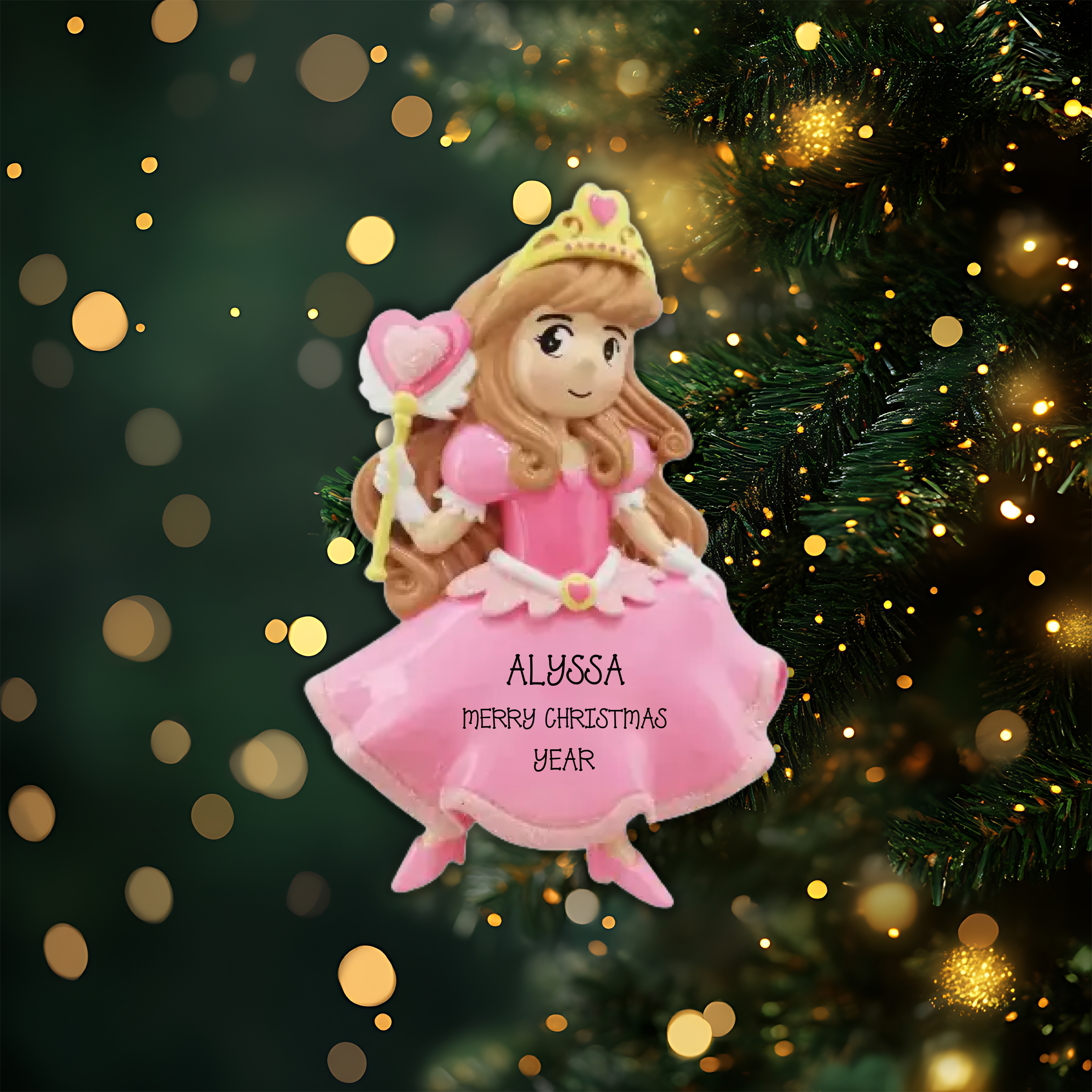 Princess Personalized Christmas Ornament