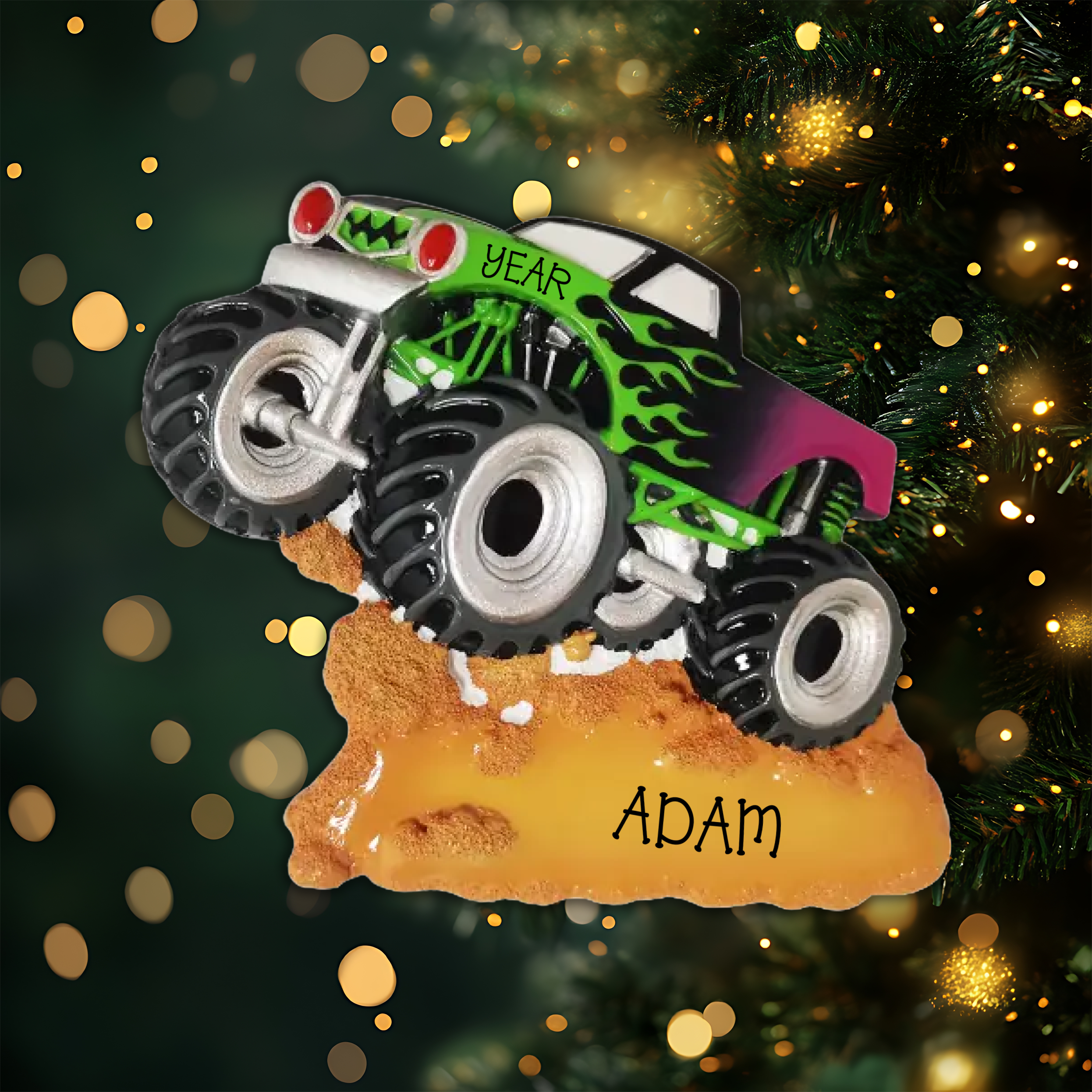 ChildNew Monster Truck Personalized Christmas Ornament
