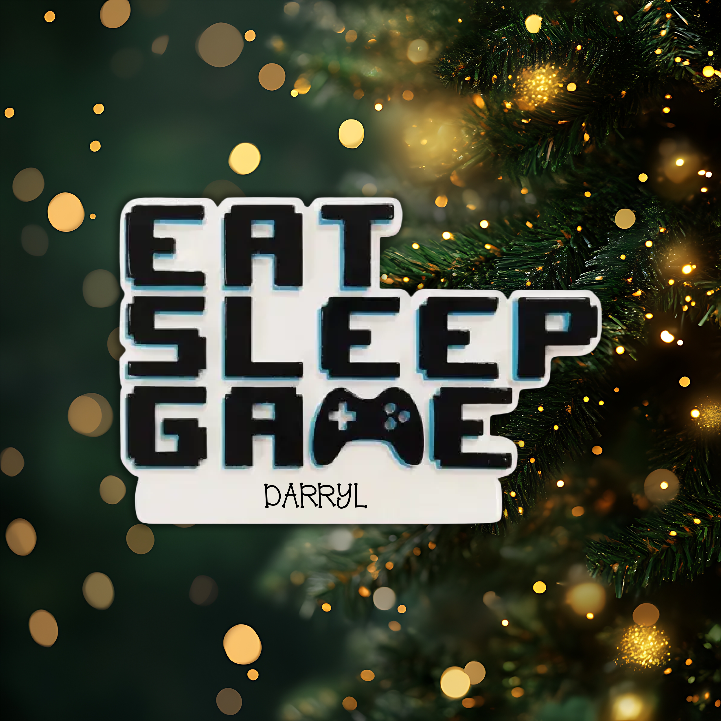 Eat, Sleep, Game Personalized Christmas Ornament