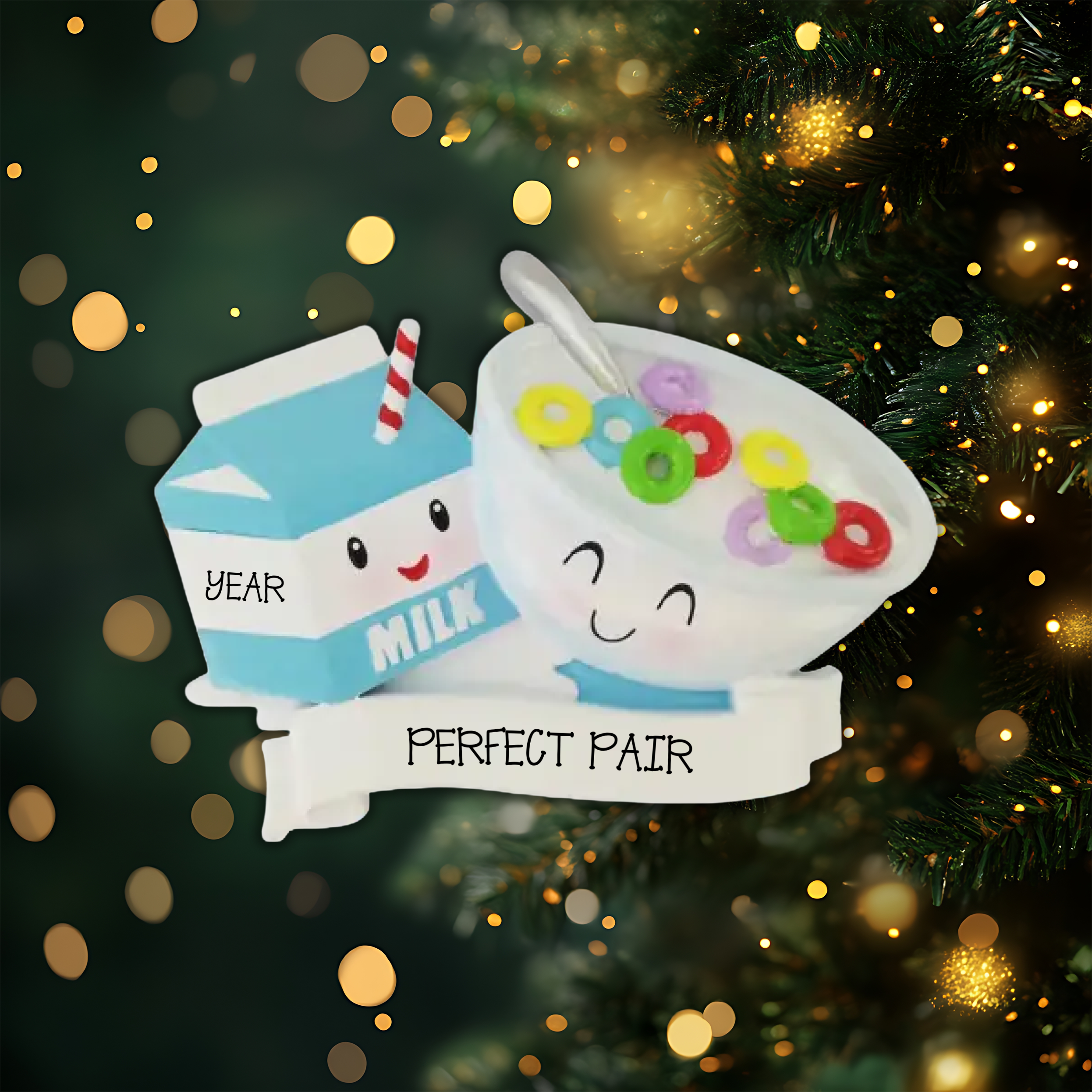 Cereal & Milk Personalized Christmas Ornament