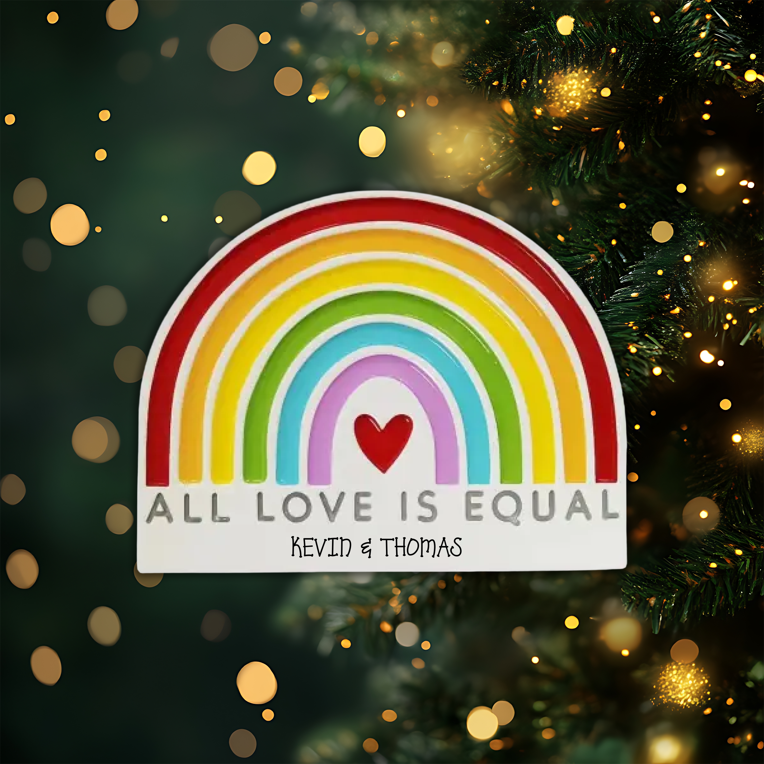 All Love is Equal Personalized Christmas Ornament