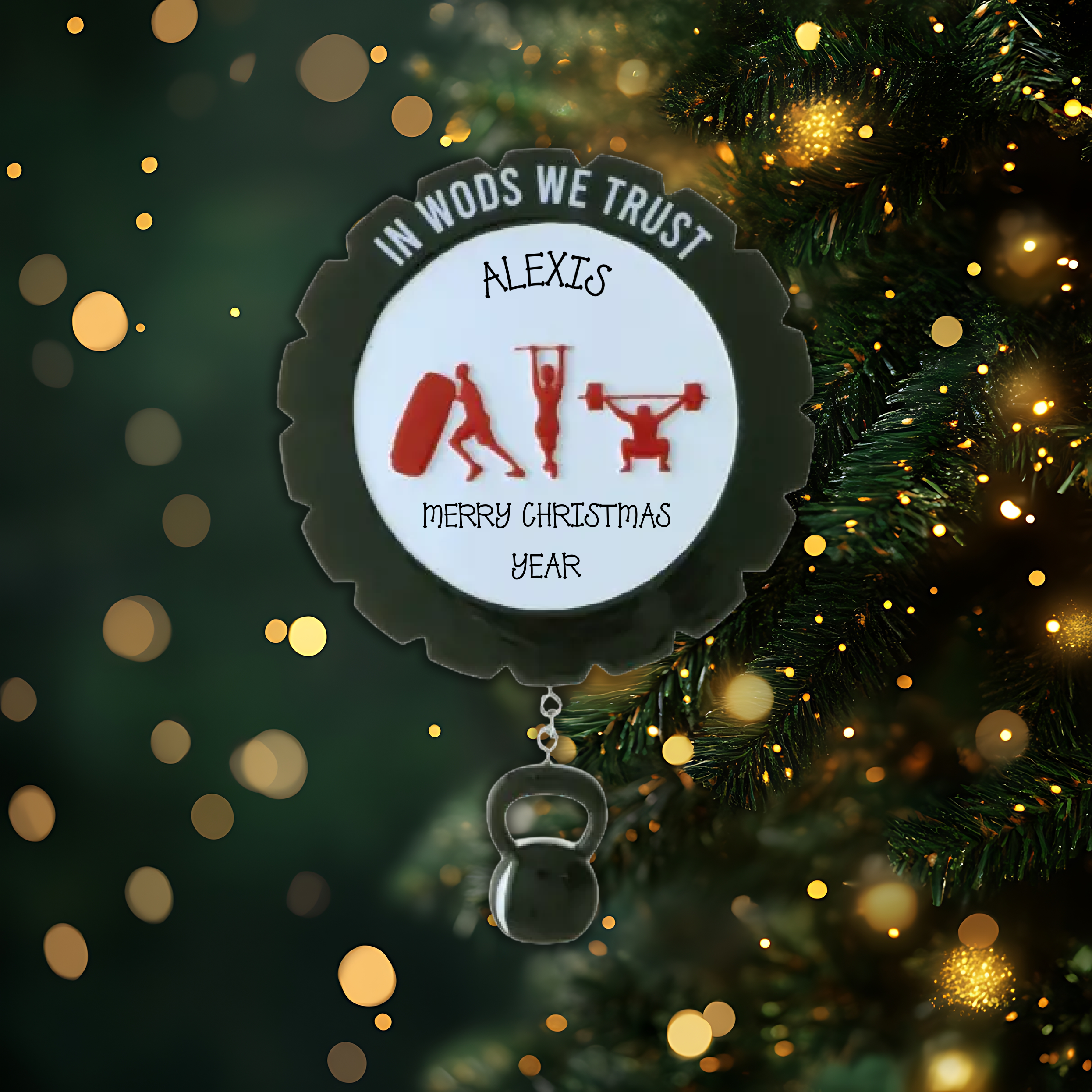 Circuit Training Cross Fit Personalized Christmas Ornament