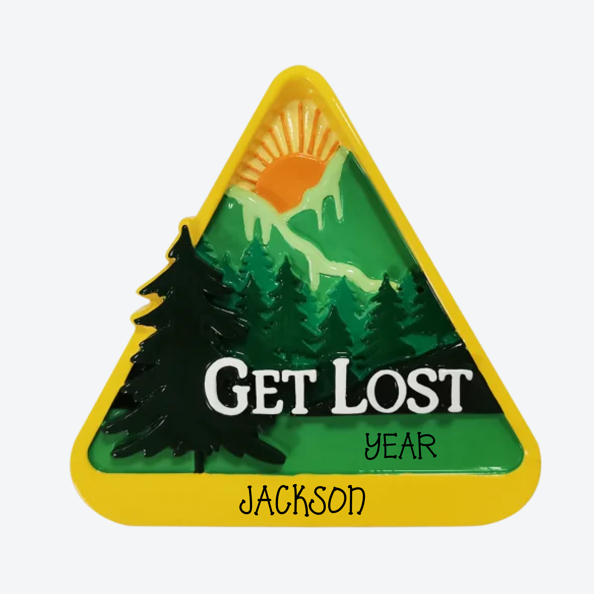 Get Lost Hiking Badge Personalized Christmas Ornament