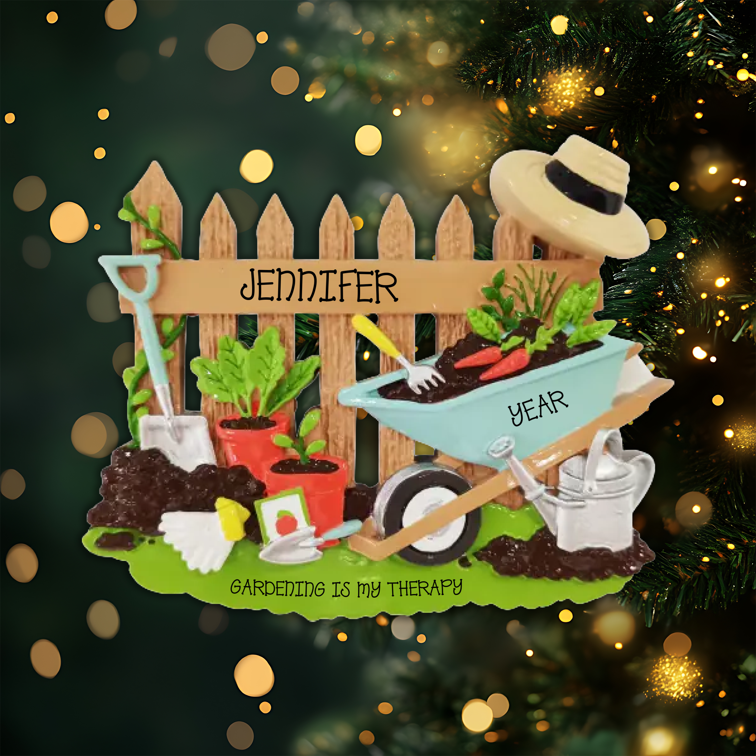 Gardening Personalized Christmas Ornament