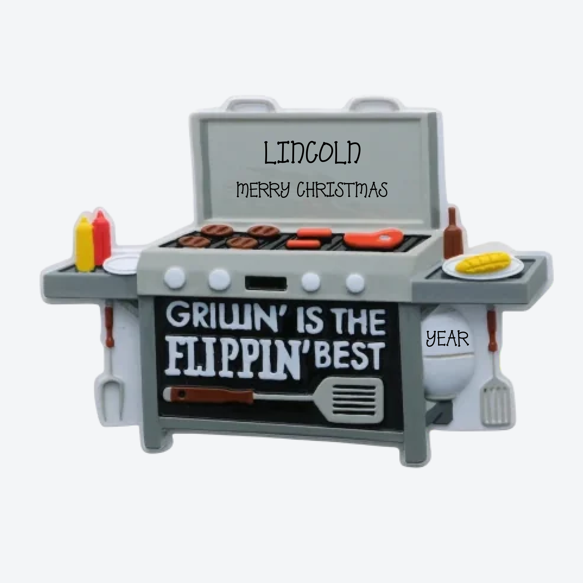 Grilling Personalized Christmas Ornament