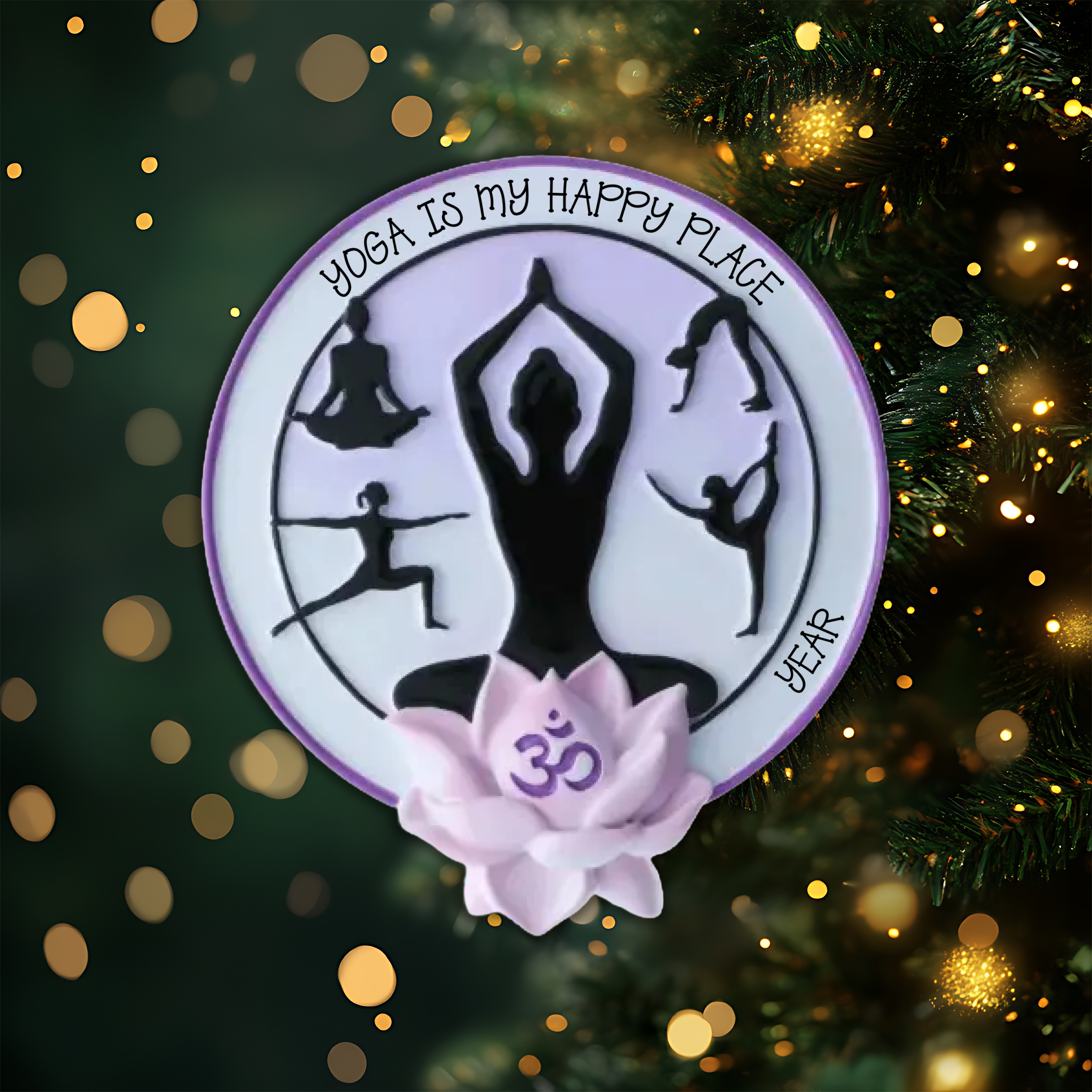Yoga Poses Personalized Christmas Ornament