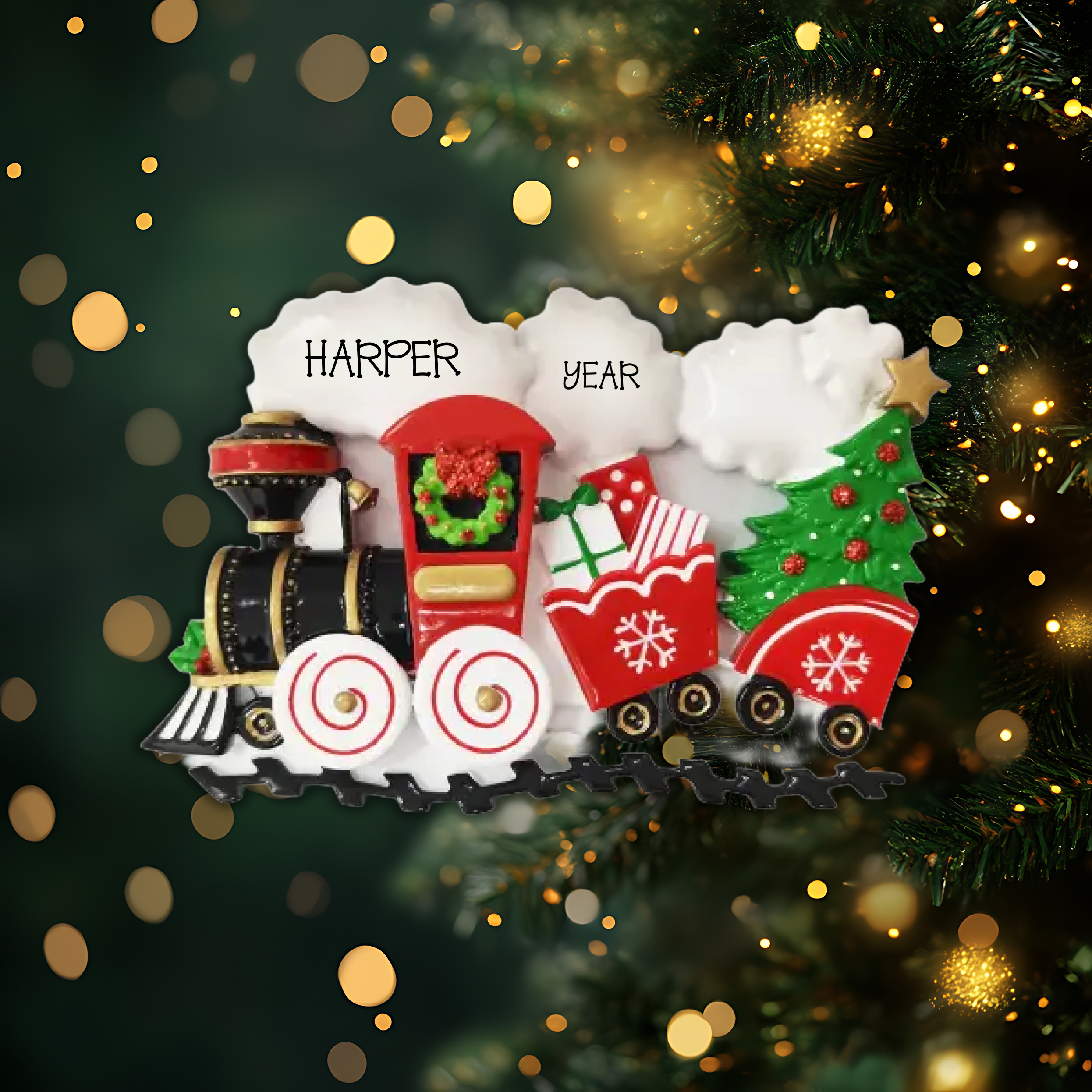 Nostalgic Train Personalized Christmas Ornament