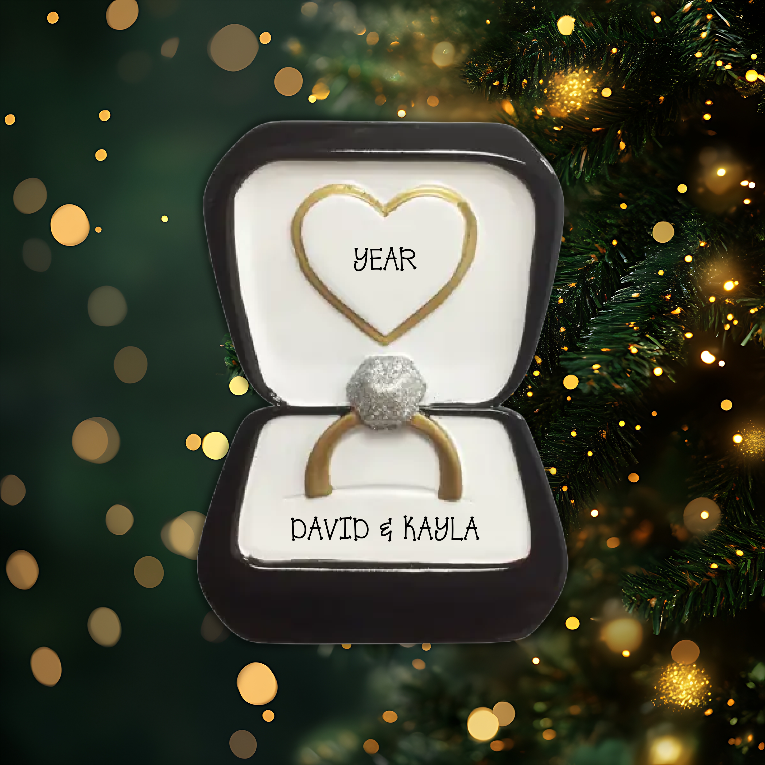 Wedding Ring Personalized Christmas Ornament
