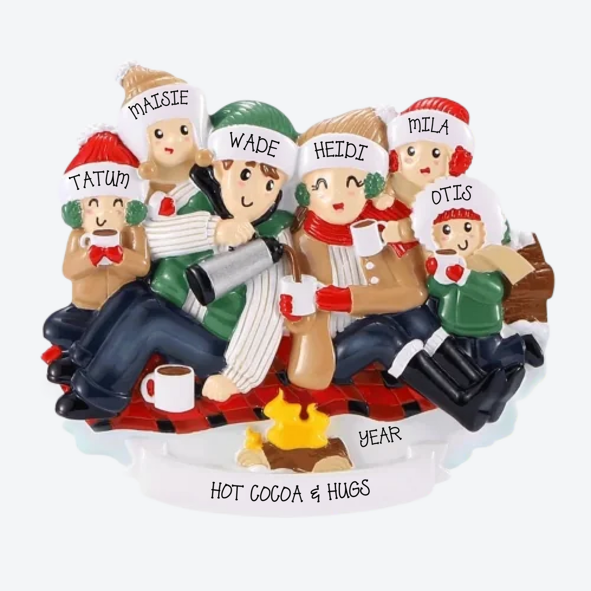 Christmas Picnic Family Of 6 Personalized Christmas Ornament