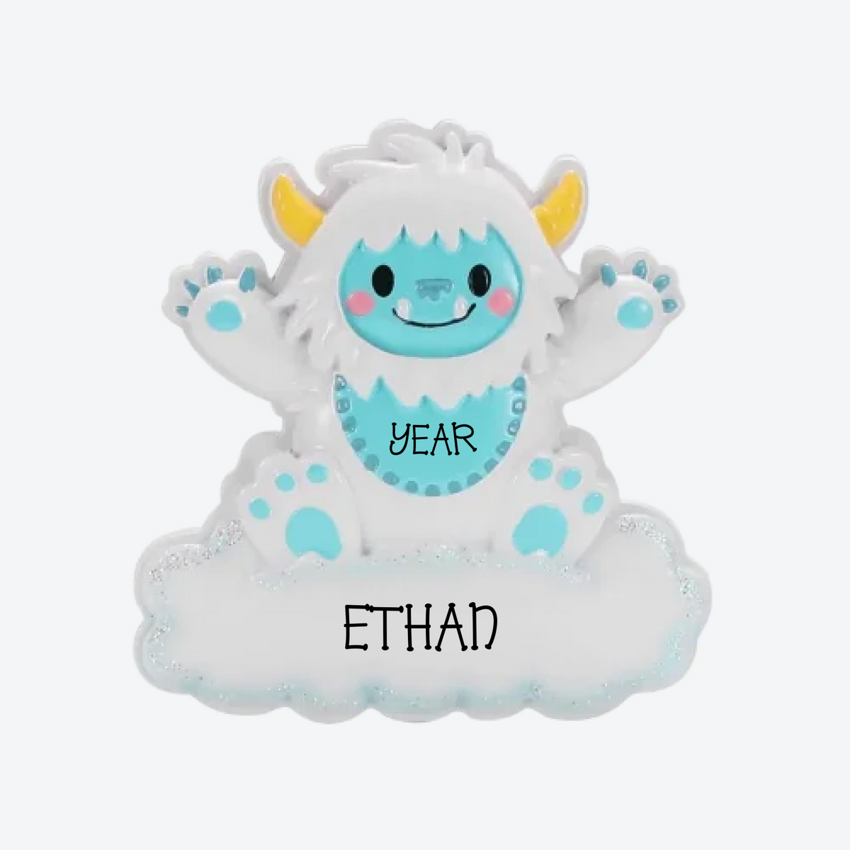 Baby Yeti- Blue Personalized Christmas Ornament