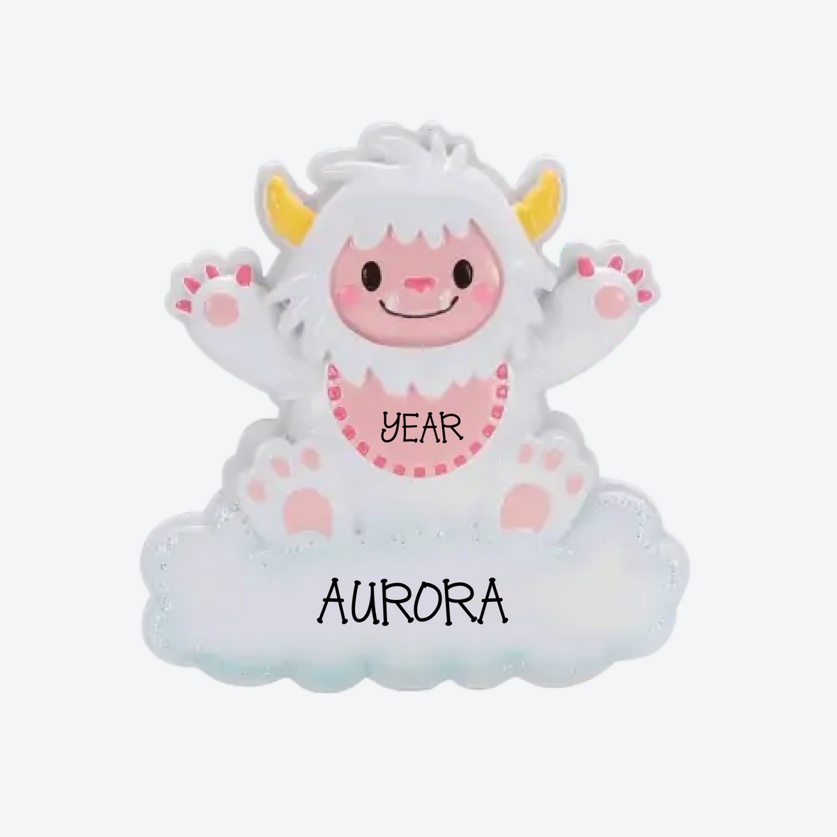 Baby Yeti- Pink Personalized Christmas Ornament