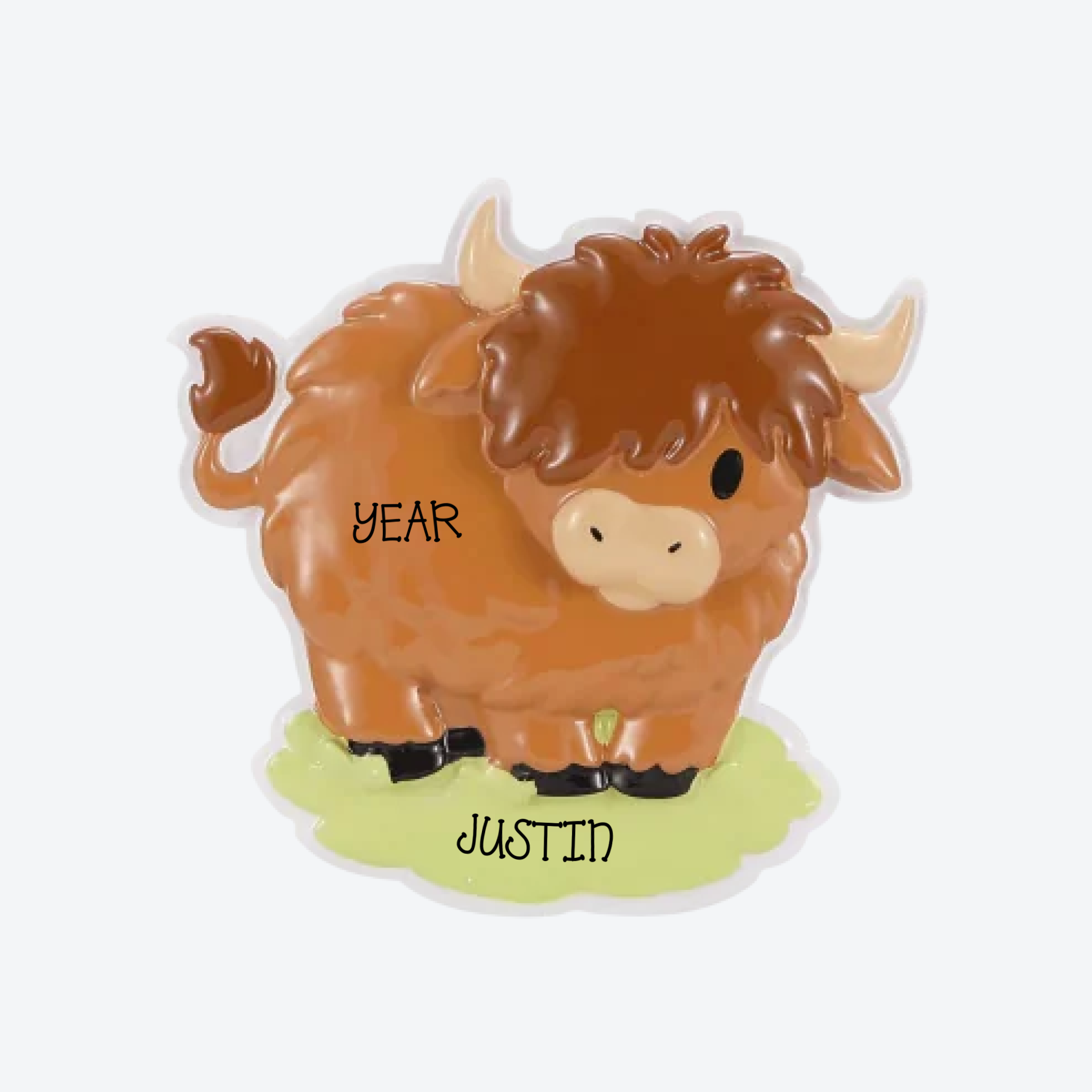 Highland Cow Personalized Christmas Ornament