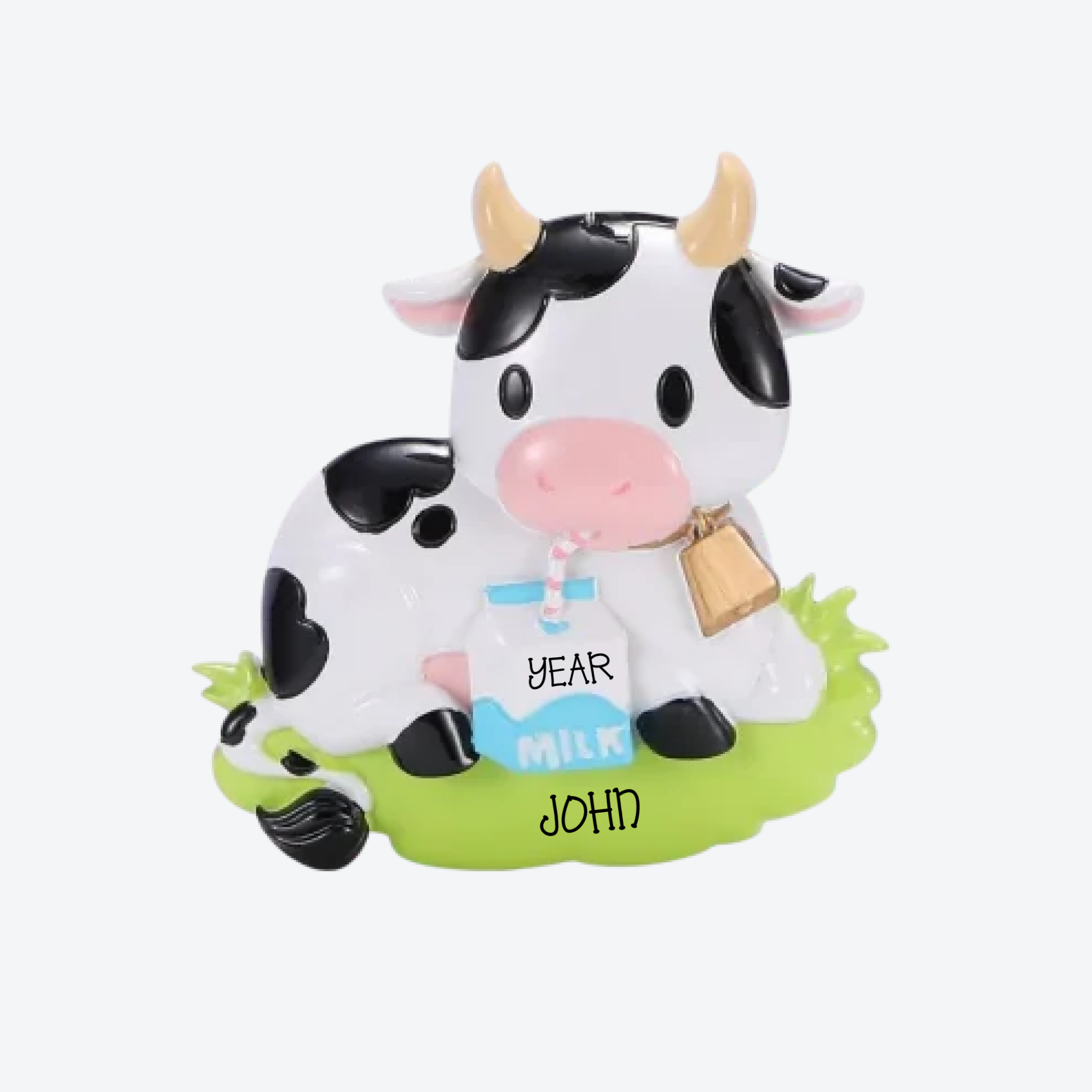 Traditional Cow Personalized Christmas Ornament