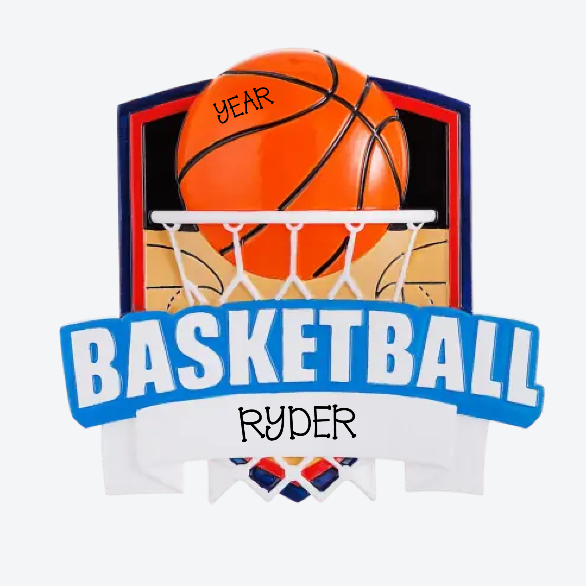 New Basketball Shield Personalized Christmas Ornament