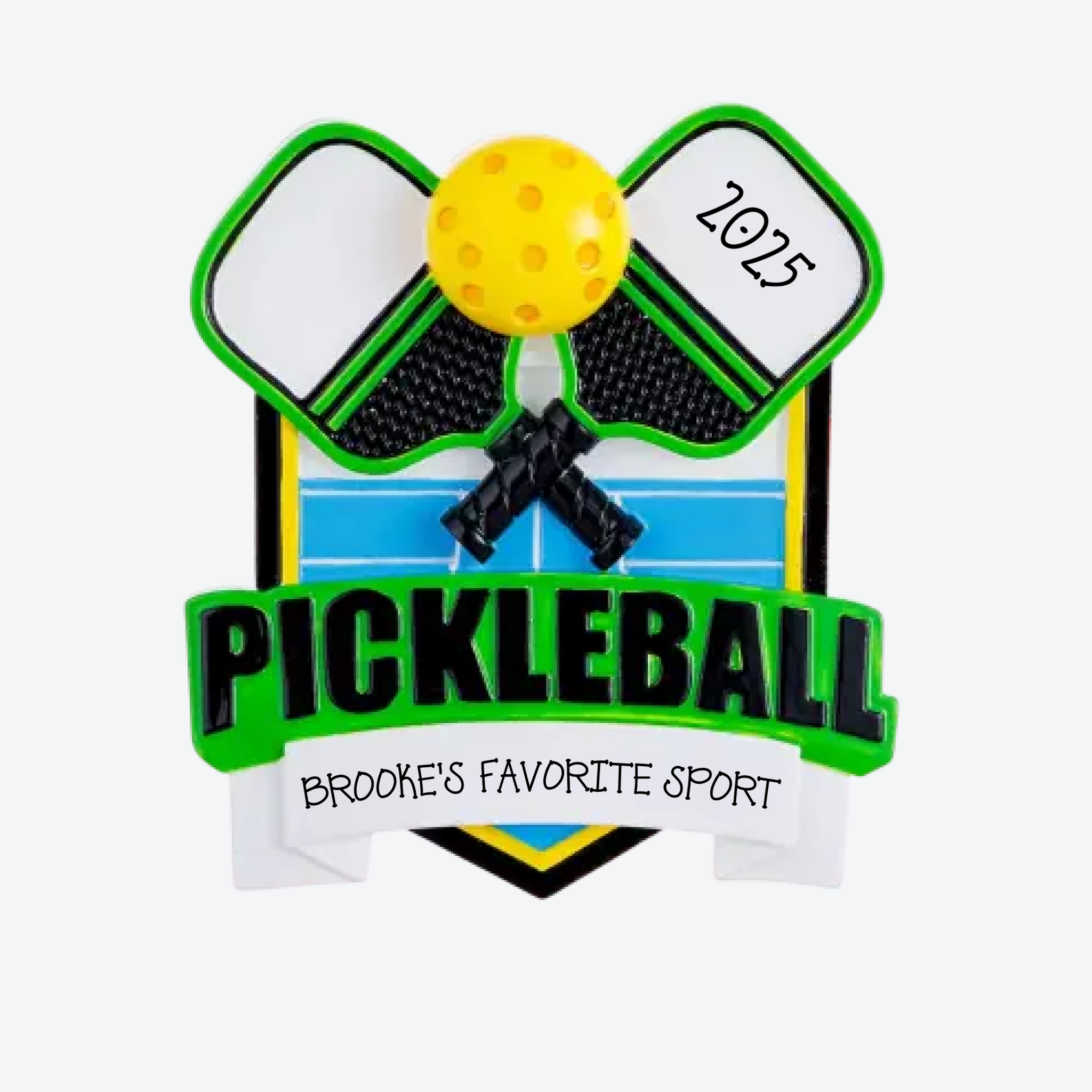 Pickle Ball Personalized Christmas Ornament