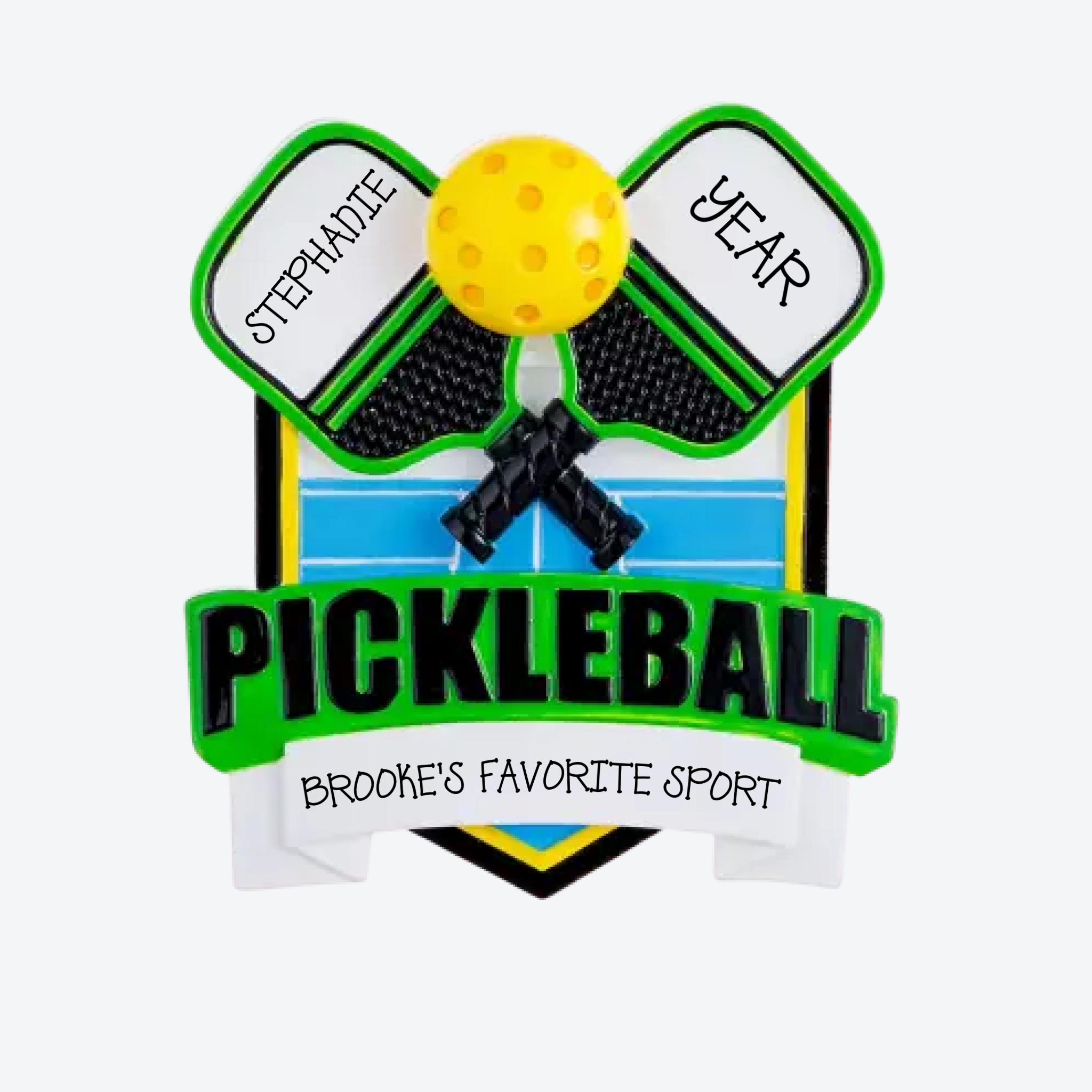 Pickle Ball Personalized Christmas Ornament