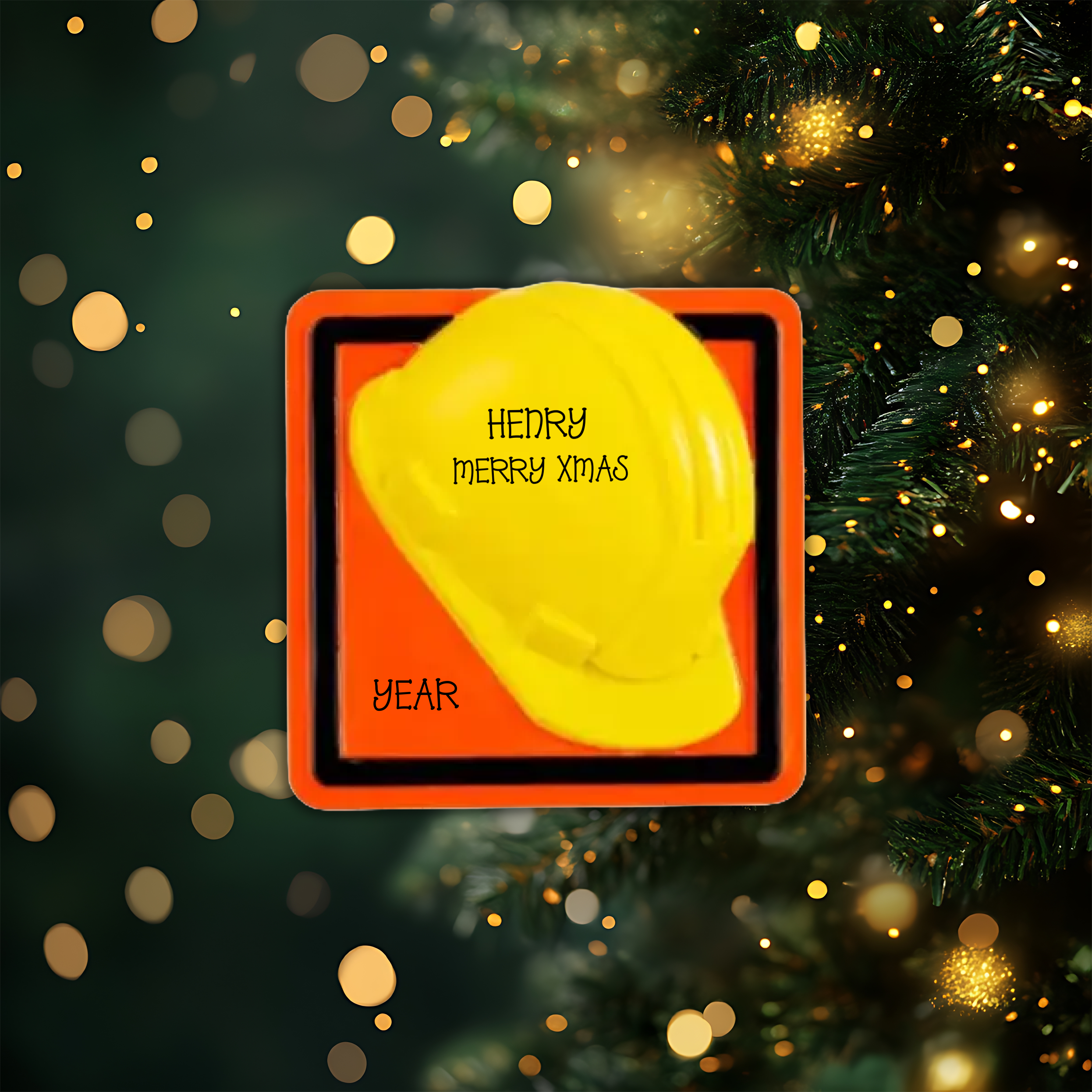 Hard Hat Personalized Christmas Ornament