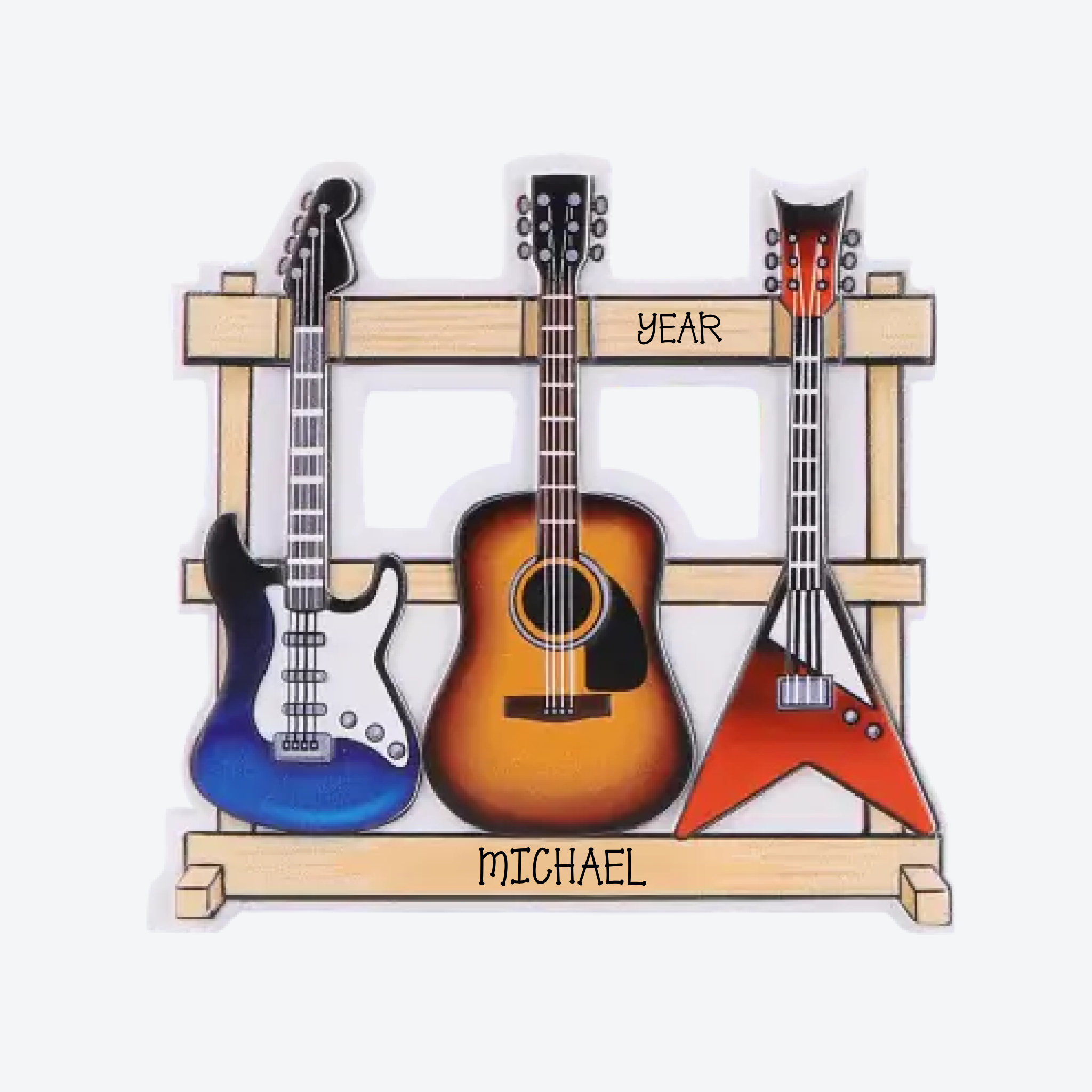 Guitars & Stand Personalized Christmas Ornament