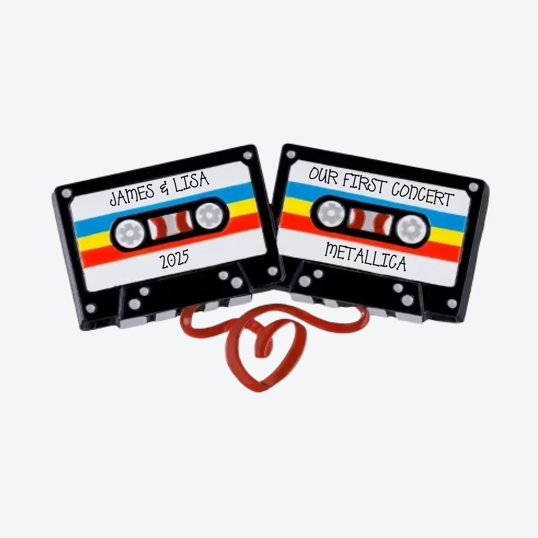 Cassette Couple Personalized Christmas Ornament