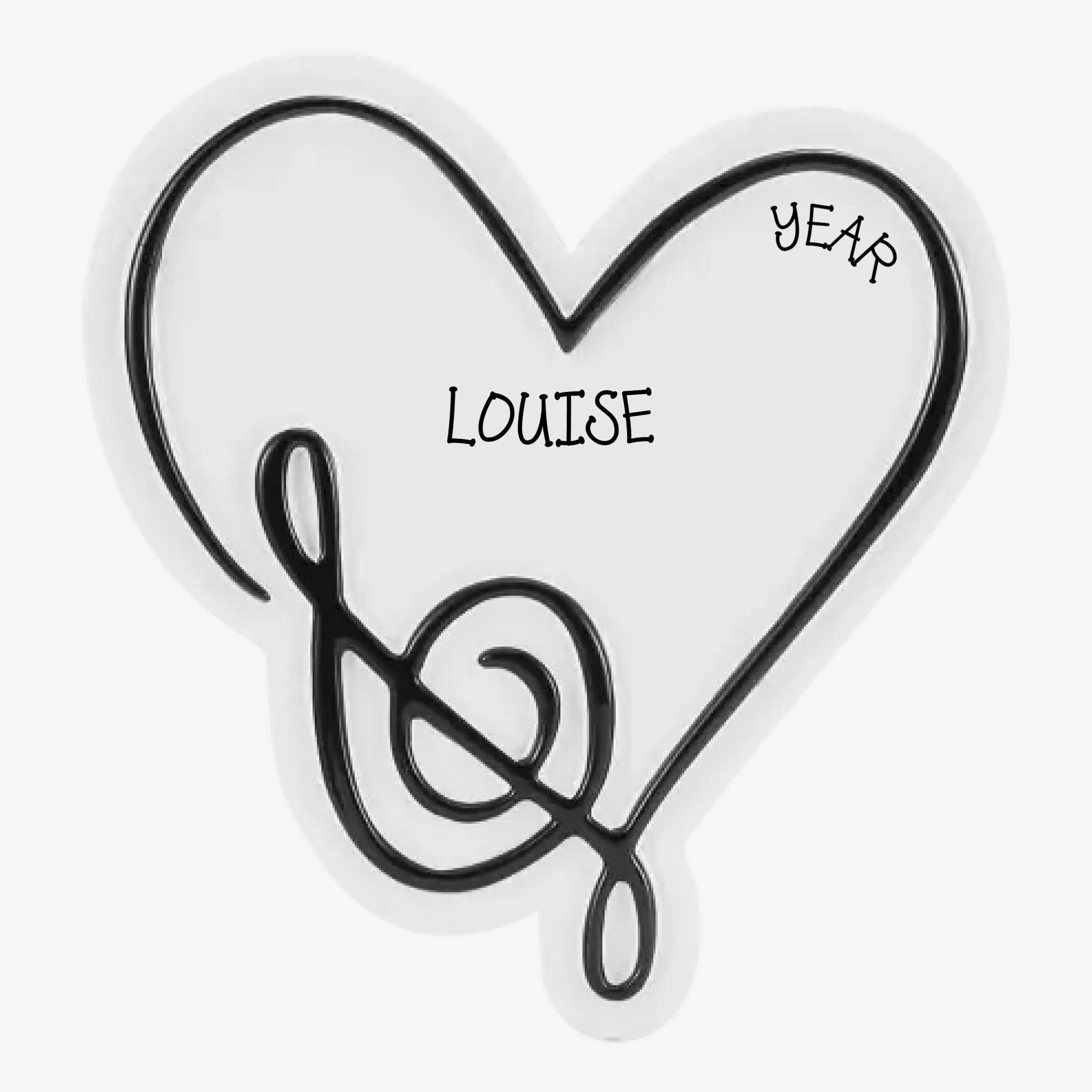 Music Note Heart Personalized Christmas Ornament