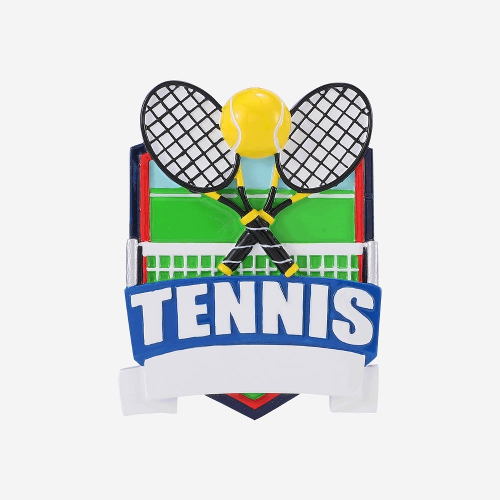 Tennis Shield Personalized Christmas Ornament