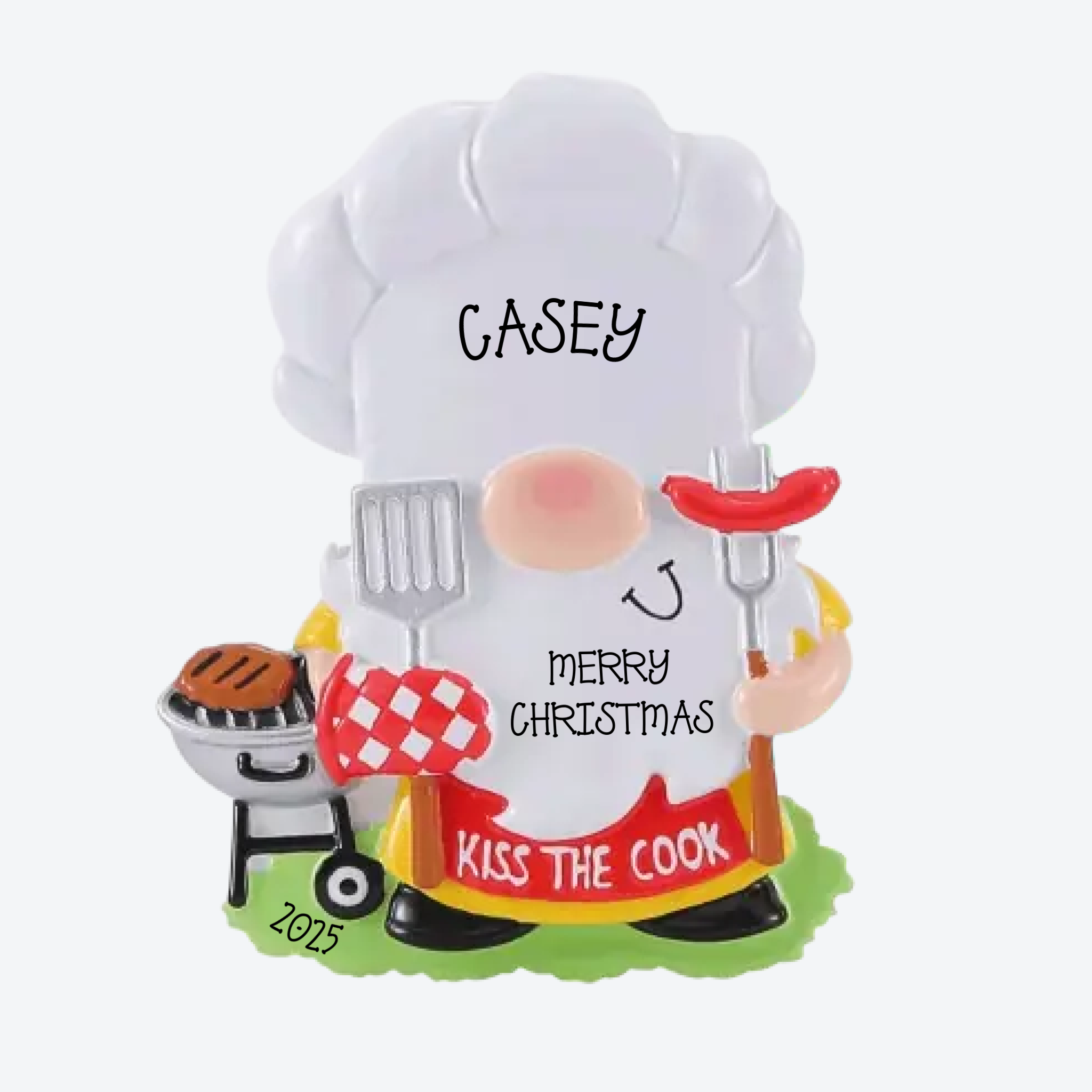 Gnome Barbeque Cook Personalized Christmas Ornament