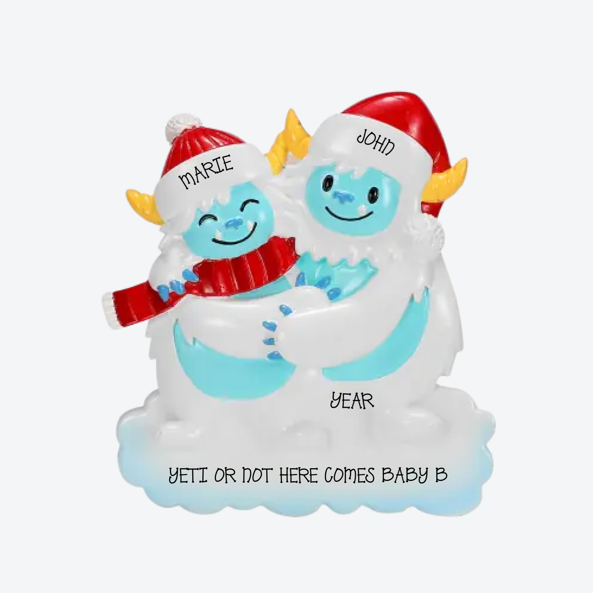 Yeti Couple Personalized Christmas Ornament