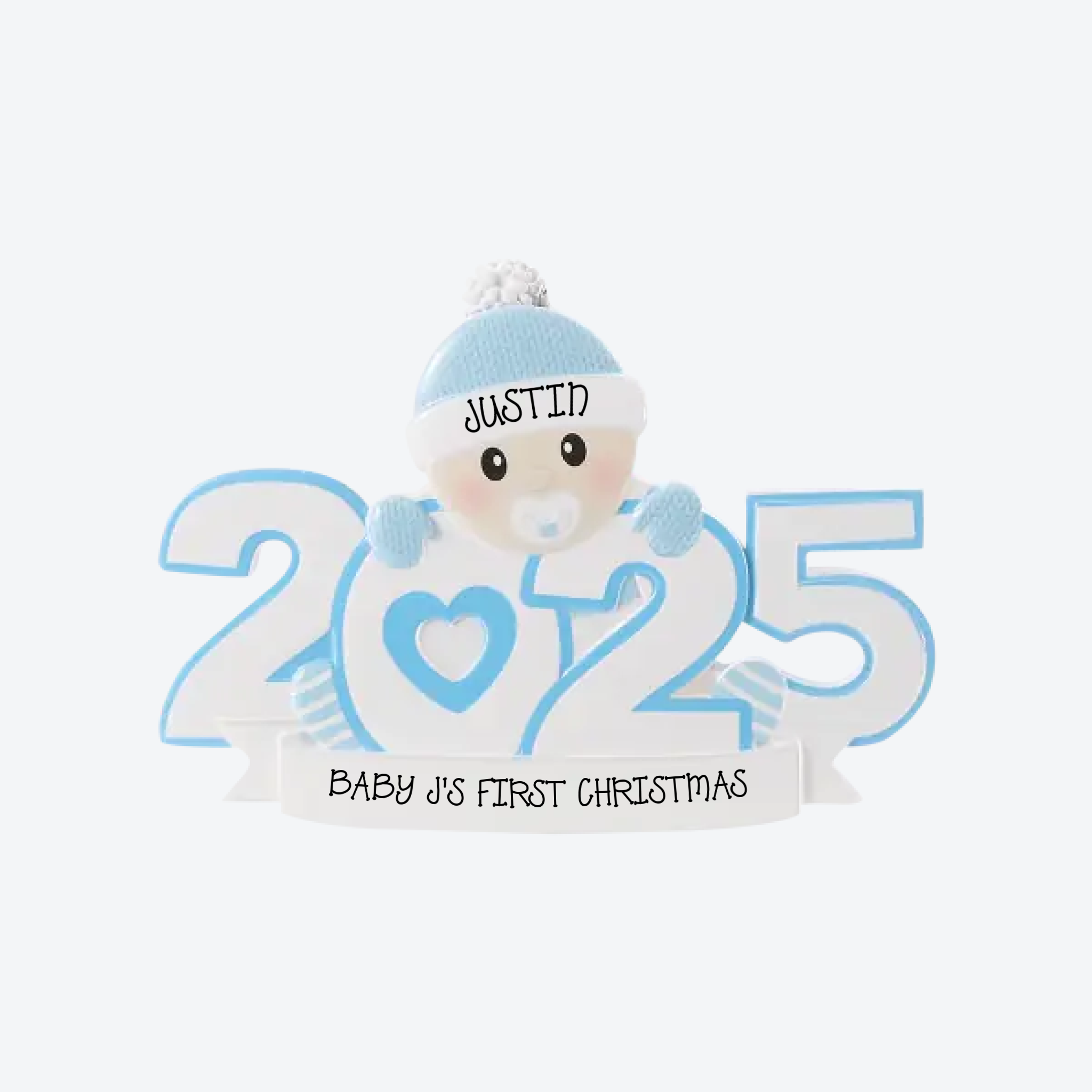 New Baby 2025 Blue Personalized Christmas Ornament