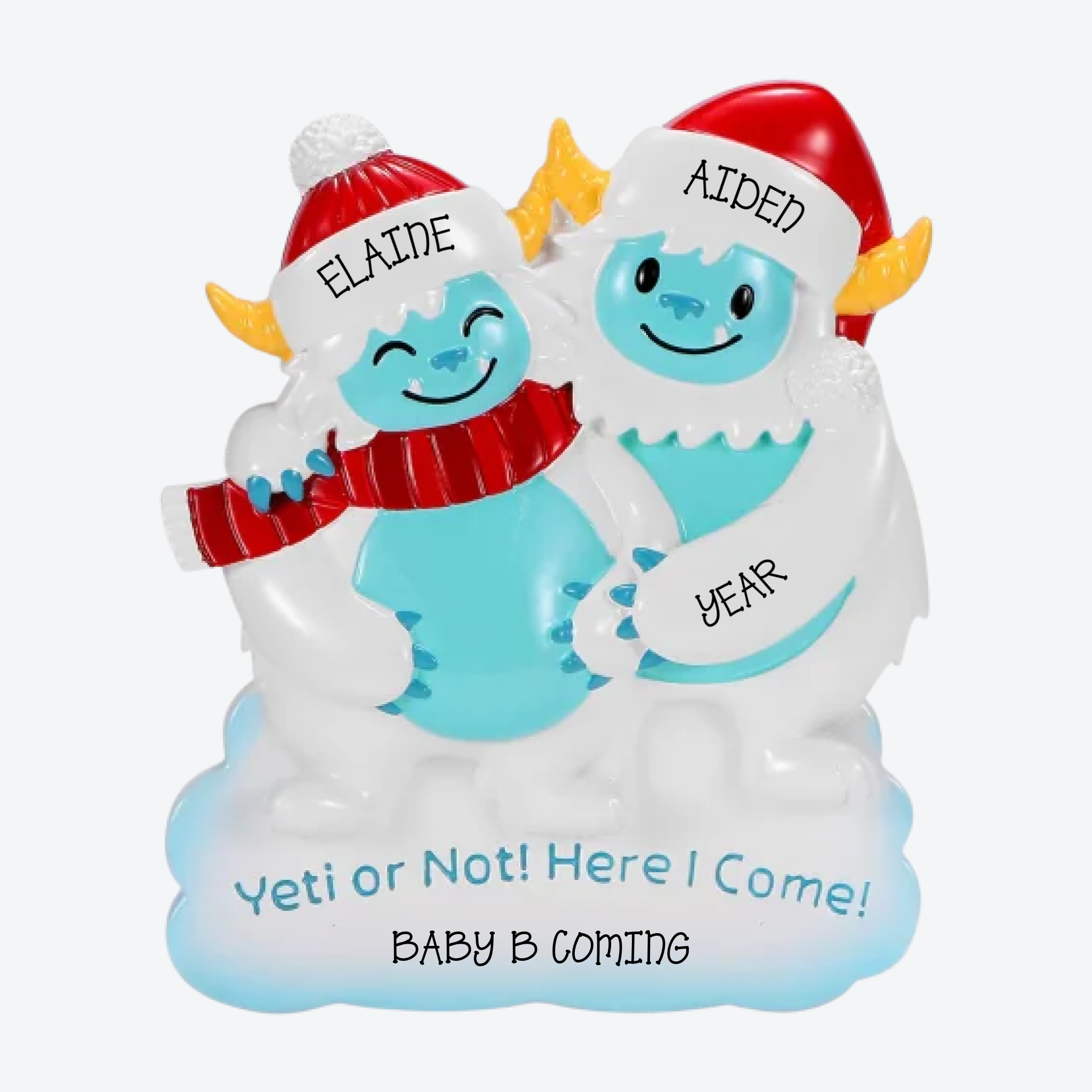 Yeti Expecting Family Personalized Christmas Ornament